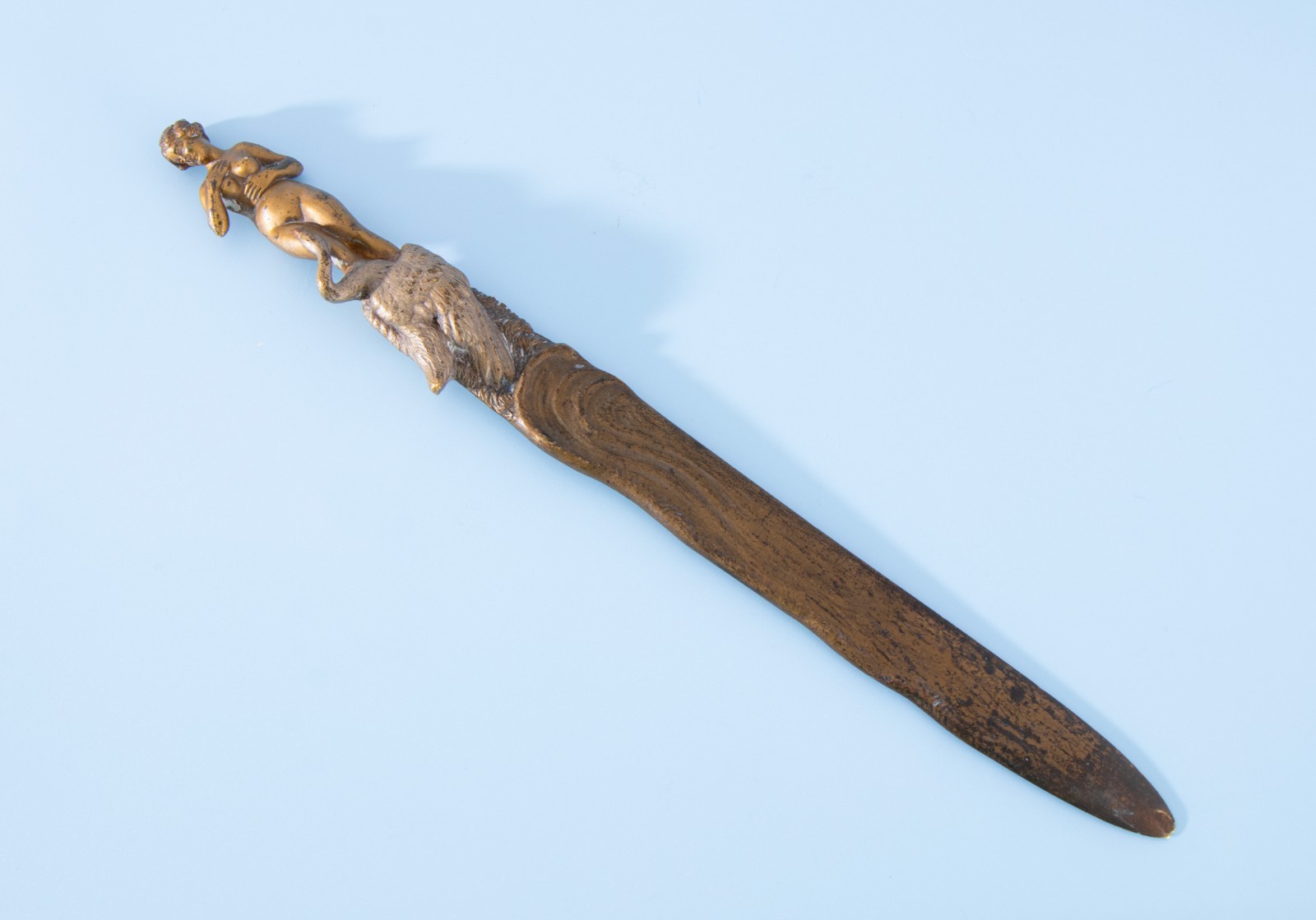 Franz Bergmann Austrian Extremely Rare Gold Painted Bronze Letter Opener Signed