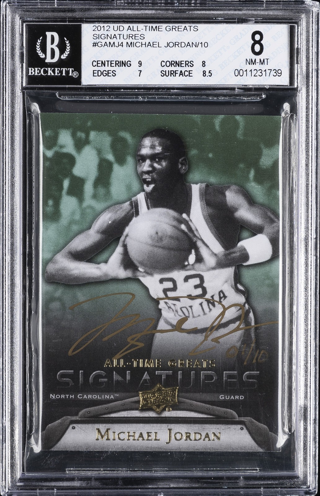 2012 UD ALL-TIME GREATS SIGNATURES MICHAEL JORDAN BGS 8 2012 UD ALL-TIME GREATS SIGNATURES MICHAEL JORDAN BGS 8
