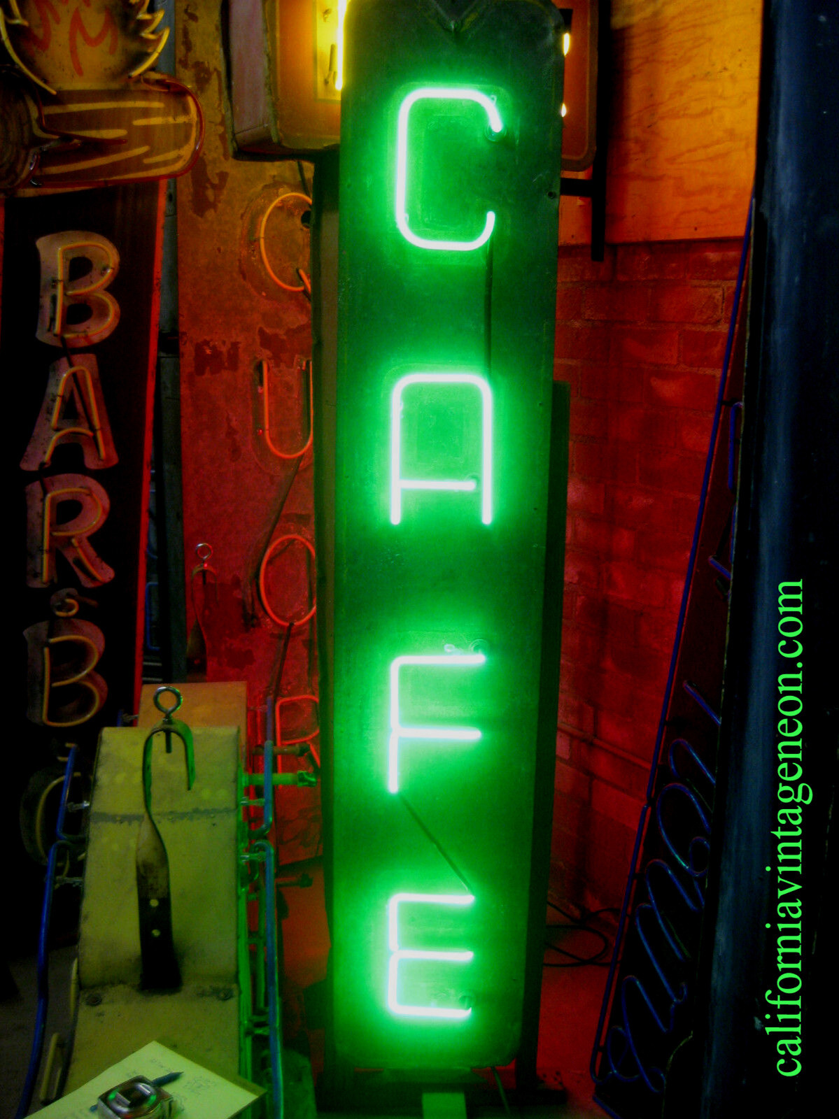 Vintage 1940’s Vertical 2-Sided CAFE NEON SIGN  / Antique collectable ORIGINAL