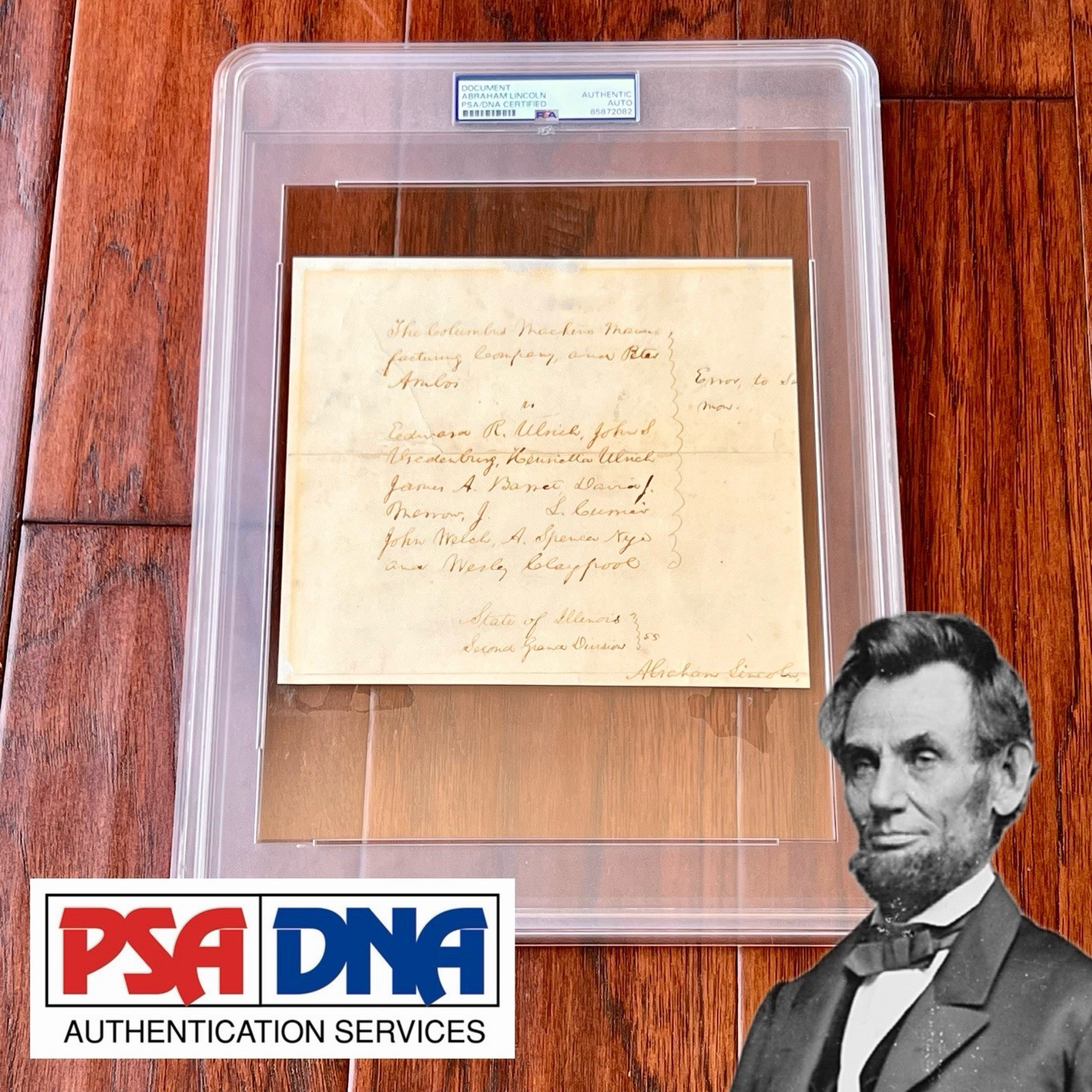 ABRAHAM LINCOLN Autograph Handwritten Lawyer Note Signature Signed PSA President ABRAHAM LINCOLN Autograph Handwritten Lawyer Note Signature Signed PSA President