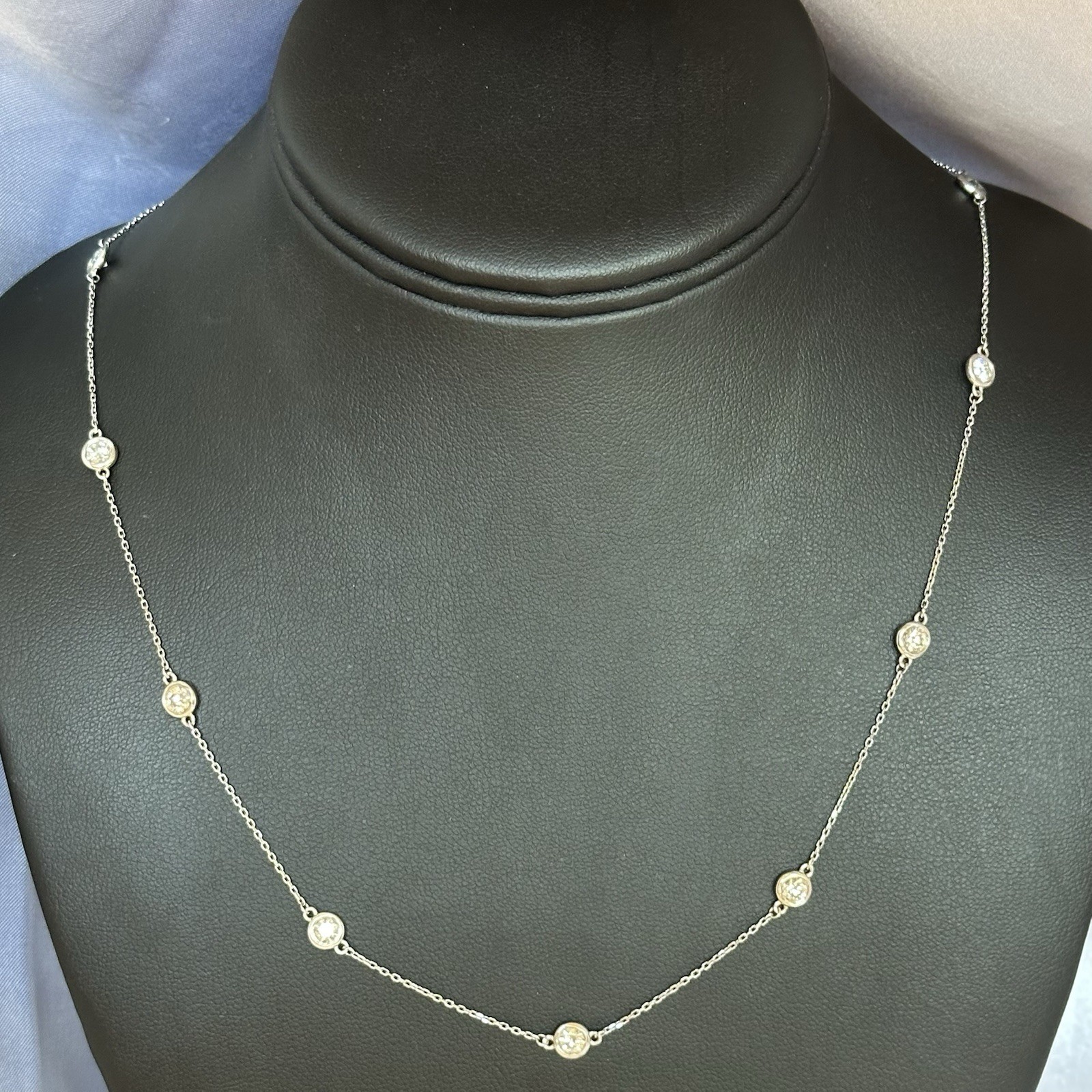 14K WHITE GOLD - DIAMOND (2.80Ct) BY THE YARD STYLE NECKLACE / 25.5 14K WHITE GOLD - DIAMOND (2.80Ct) BY THE YARD STYLE NECKLACE / 25.5