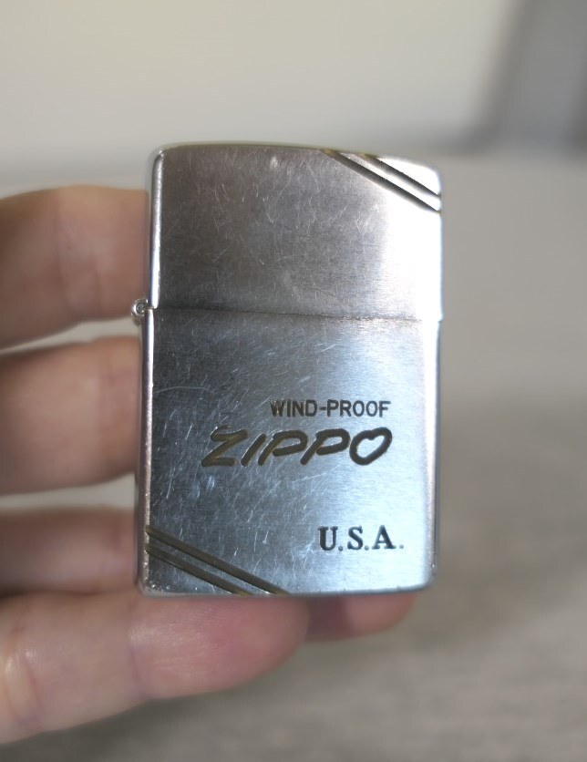 Vintage 1990 Chrome Etched Wind-Proof 1955-1979 Zippo Logo U.S.A. Lighter