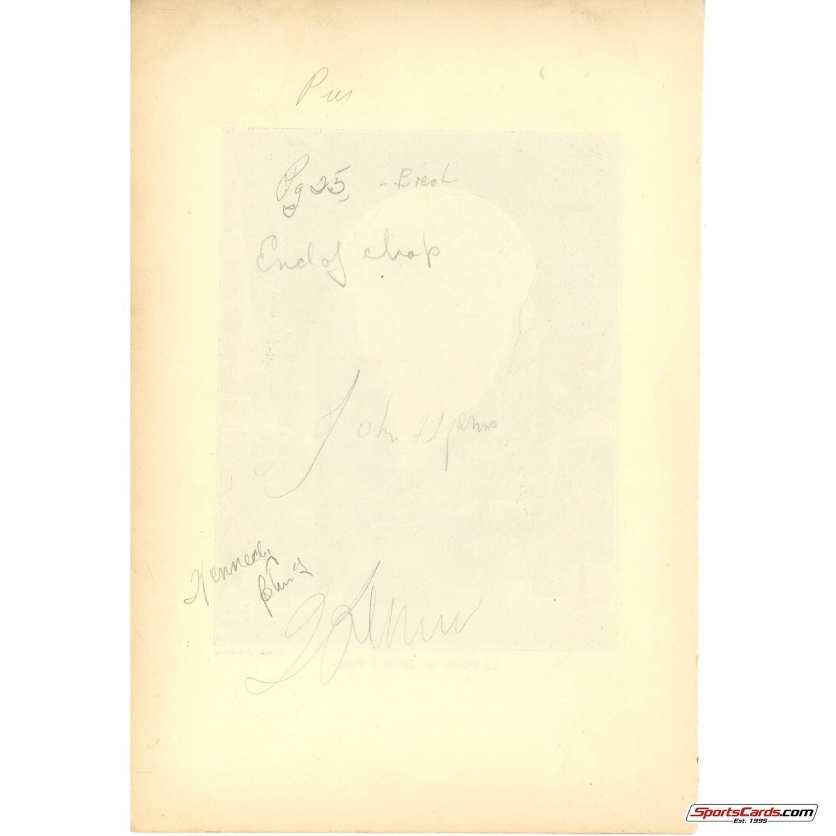 John F. Kennedy 1931 Triple Signed Personally Owned Book Page W/ Sketch BAS Beck