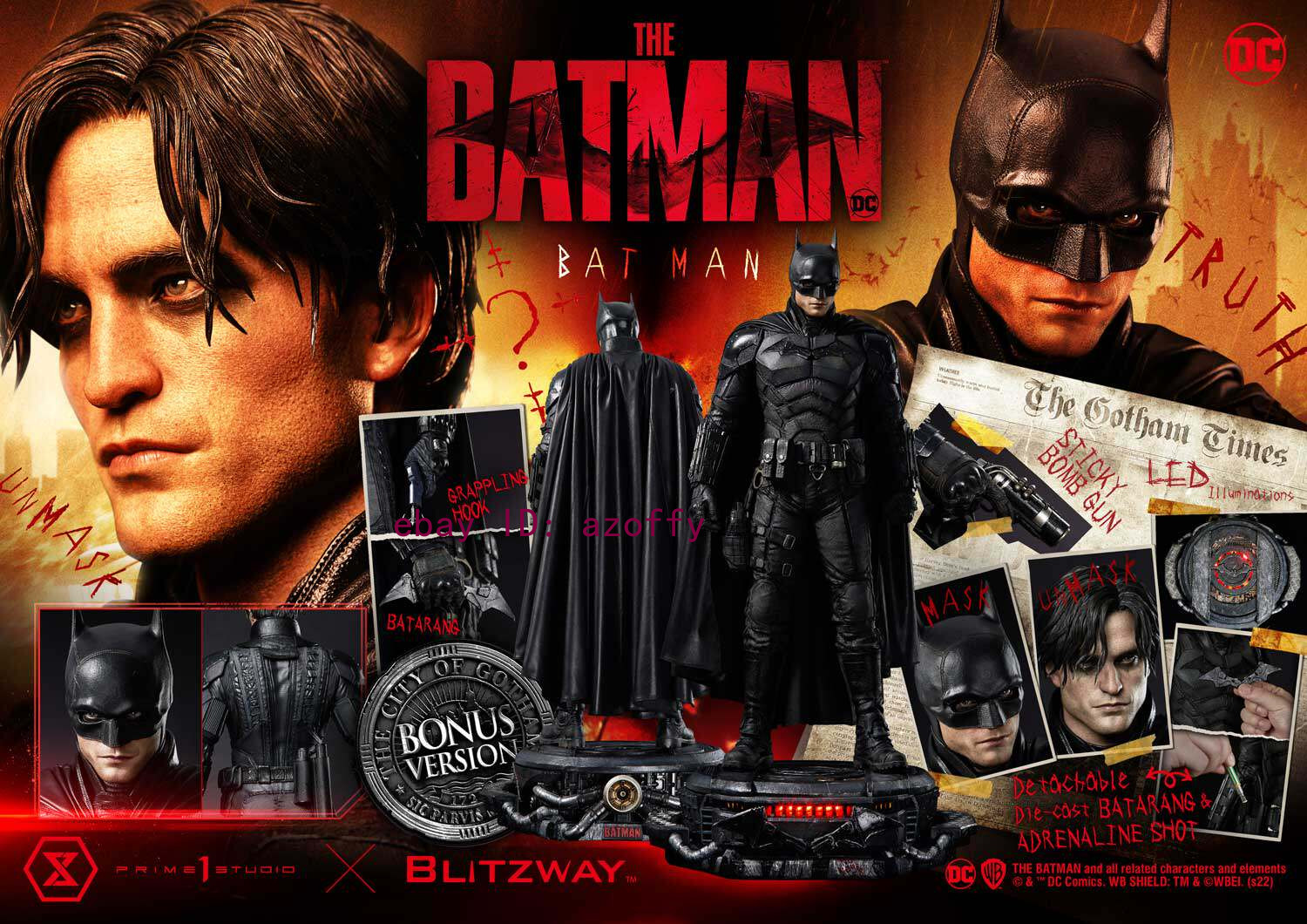 Prime 1 Studio X BLITZWAY 1/3 Scale MMTBM-03S BONUS VER. Batman Model Statue Prime 1 Studio X BLITZWAY 1/3 Scale MMTBM-03S BONUS VER. Batman Model Statue