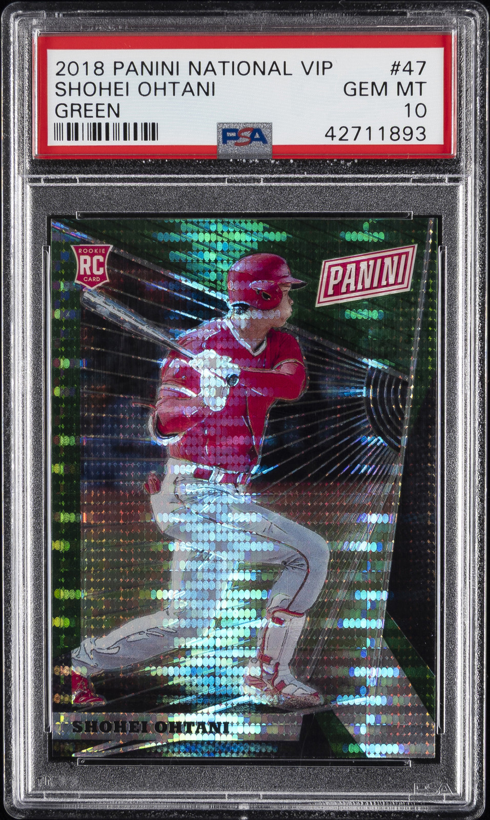 2018 PANINI NATIONAL VIP GREEN #47 SHOHEI OHTANI #/5 PSA 10 2018 PANINI NATIONAL VIP GREEN #47 SHOHEI OHTANI #/5 PSA 10