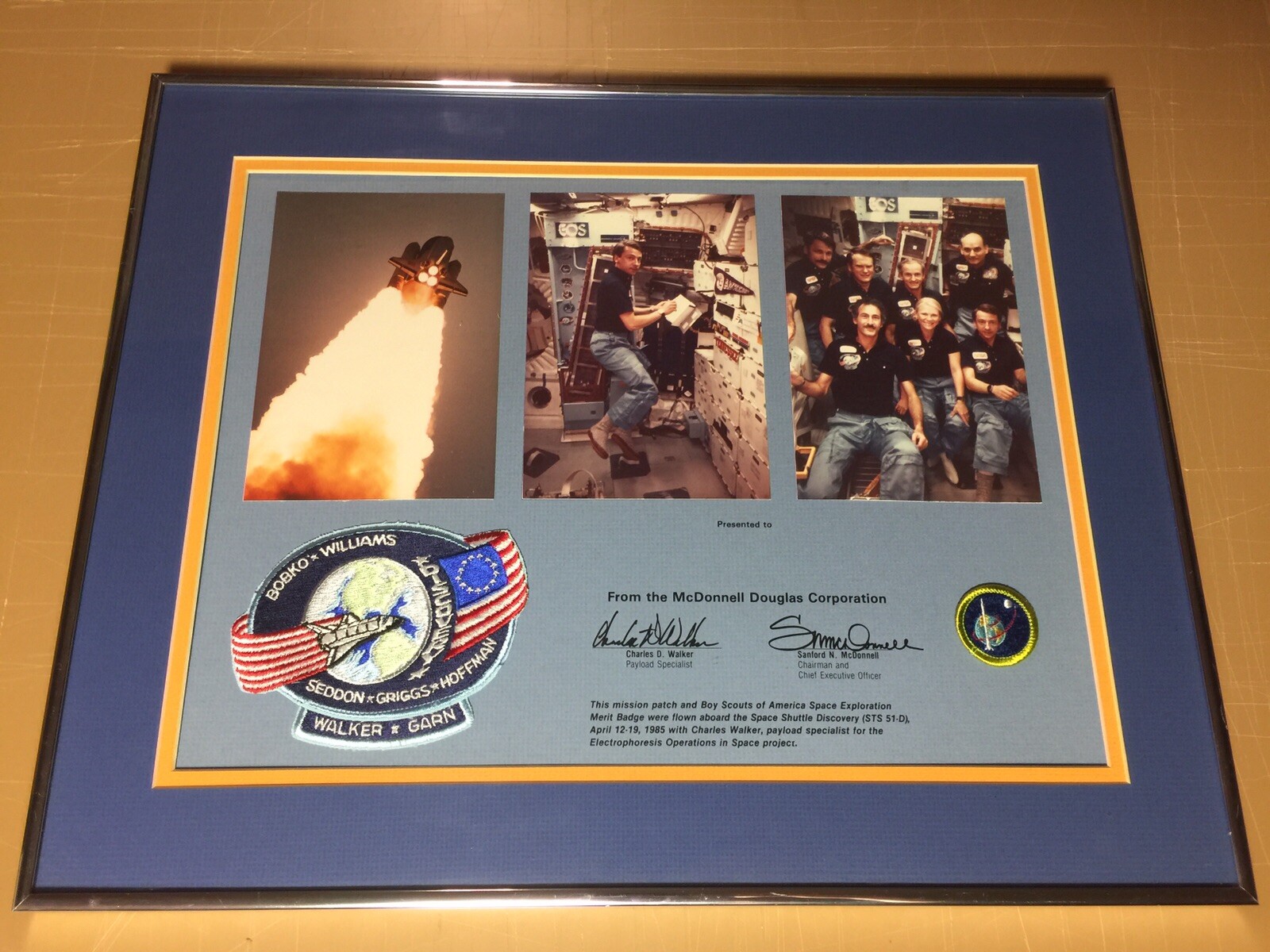 Rare NASA Space Flown Space Shuttle Discovery 51-D Patch/Boy Scouts Merit Badge Rare NASA Space Flown Space Shuttle Discovery 51-D Patch/Boy Scouts Merit Badge
