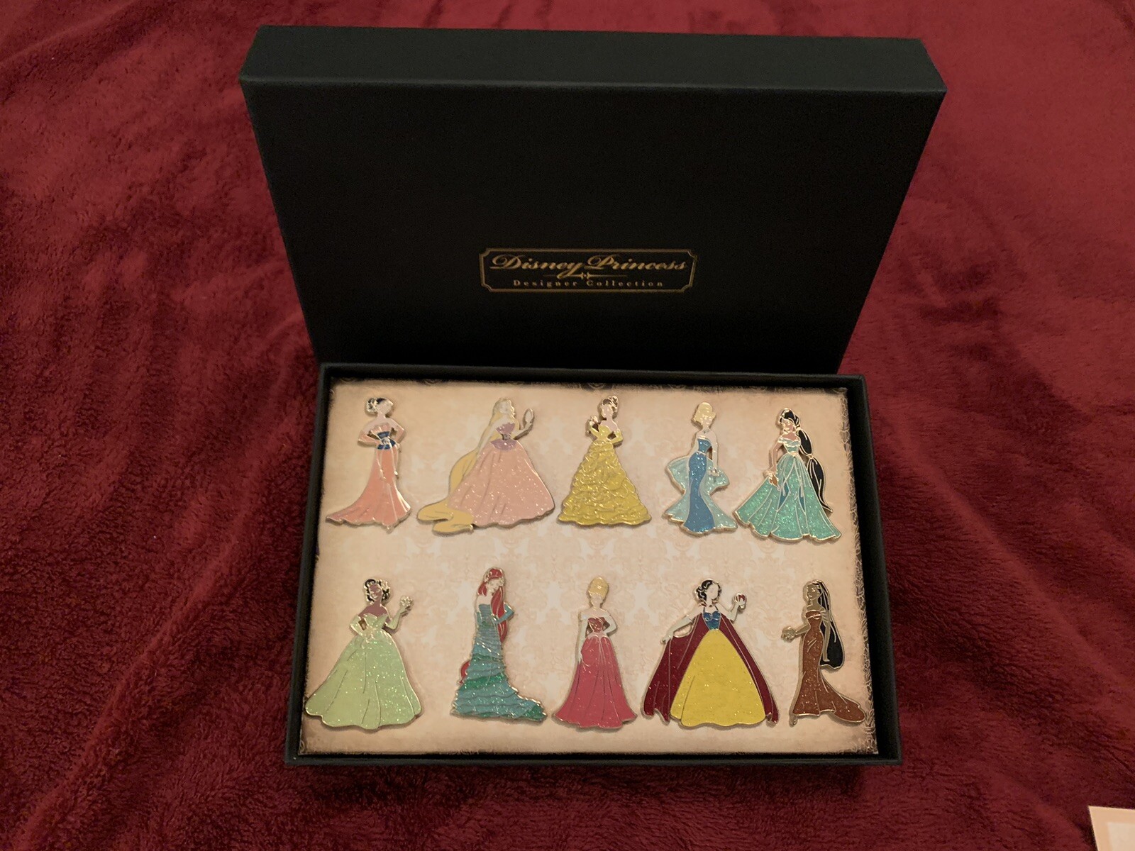 2011 D23 Disney Store Designer Princess 10 Pin Box Set EXTREMELY RARE - LE 150 2011 D23 Disney Store Designer Princess 10 Pin Box Set EXTREMELY RARE - LE 150