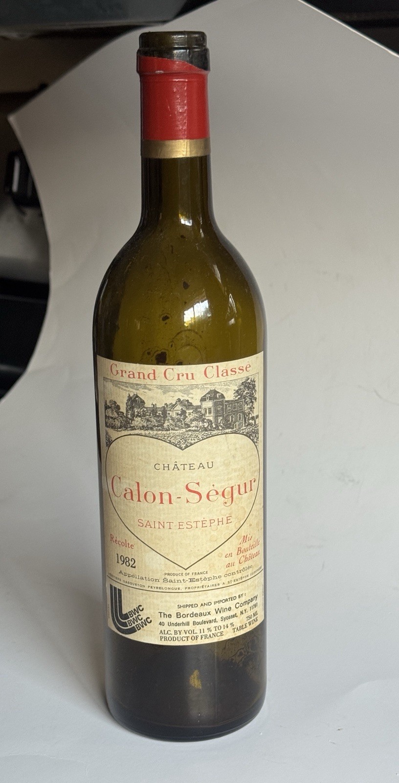 1982 Château Calon-Ségur Saint-Estèphe empty bottle 1982 Château Calon-Ségur Saint-Estèphe empty bottle