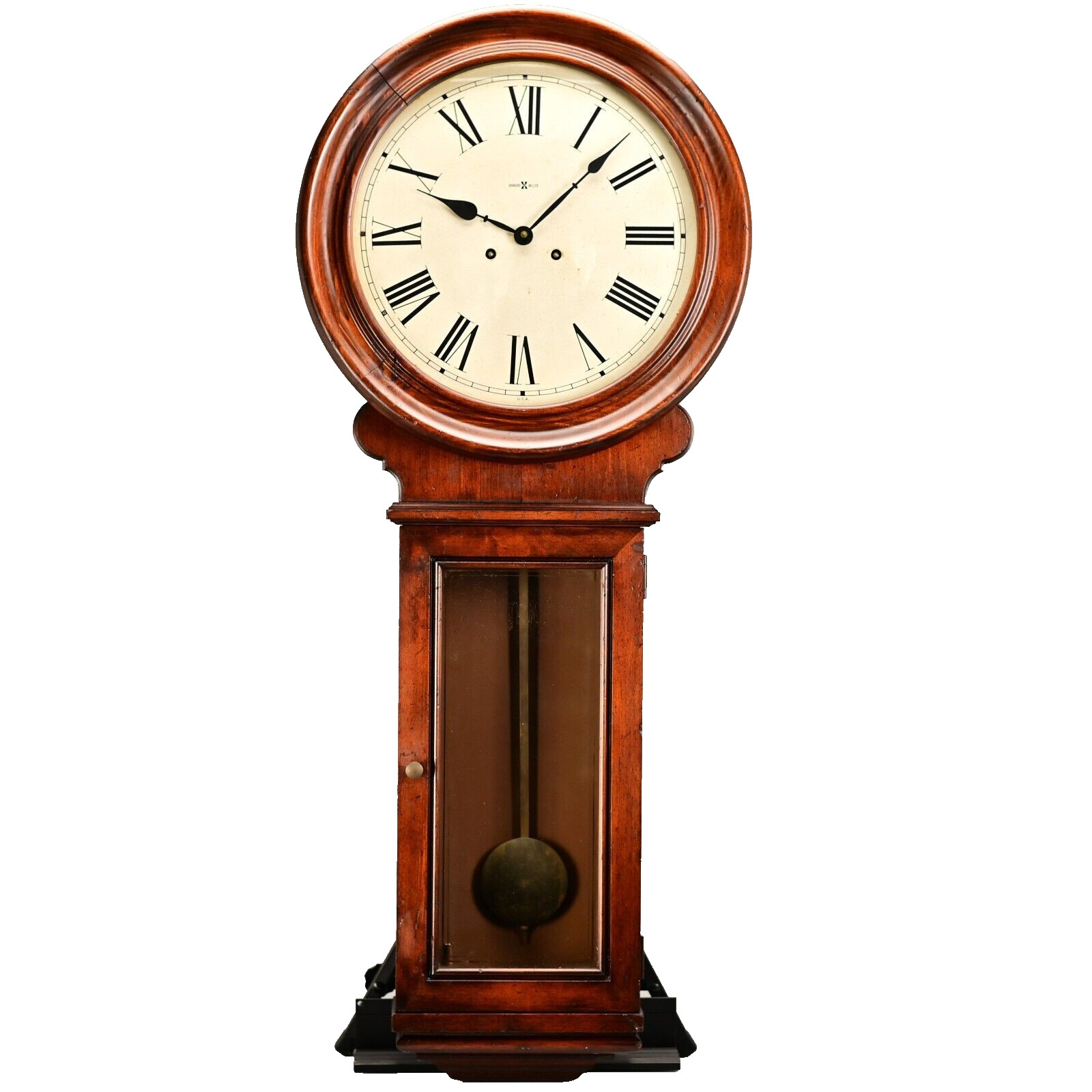 HOWARD MILLER Original Vintage Signed Tall Chiming Striking Regulator Wall Clock