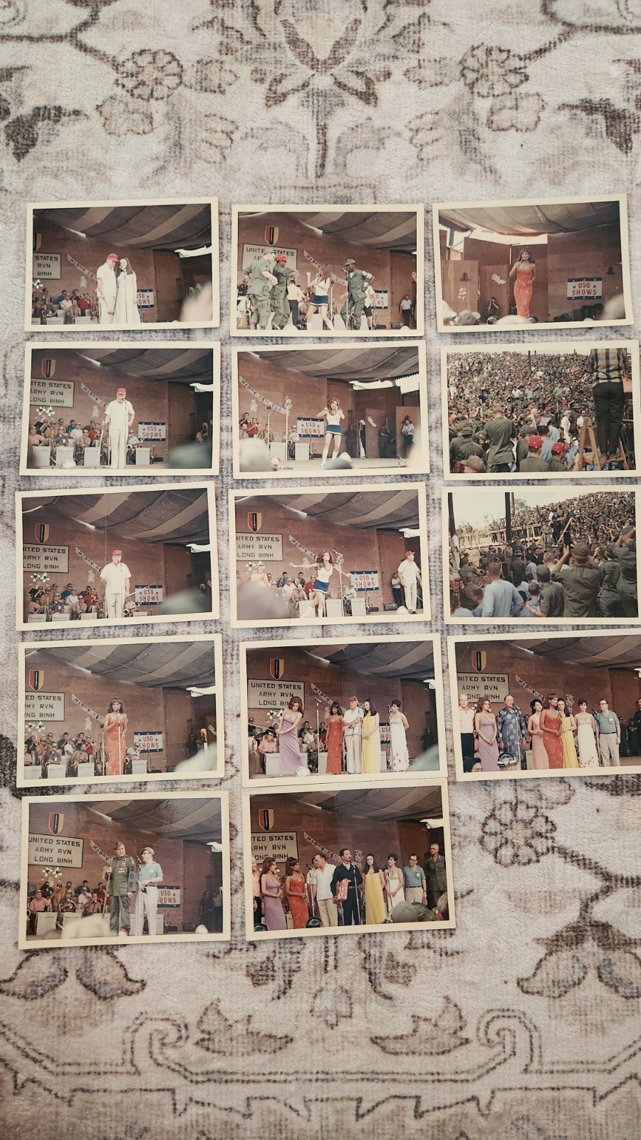 1968 Vietnam War Long Binh USO Shows,  Bob Hope,  Raquel Welch Original Photos