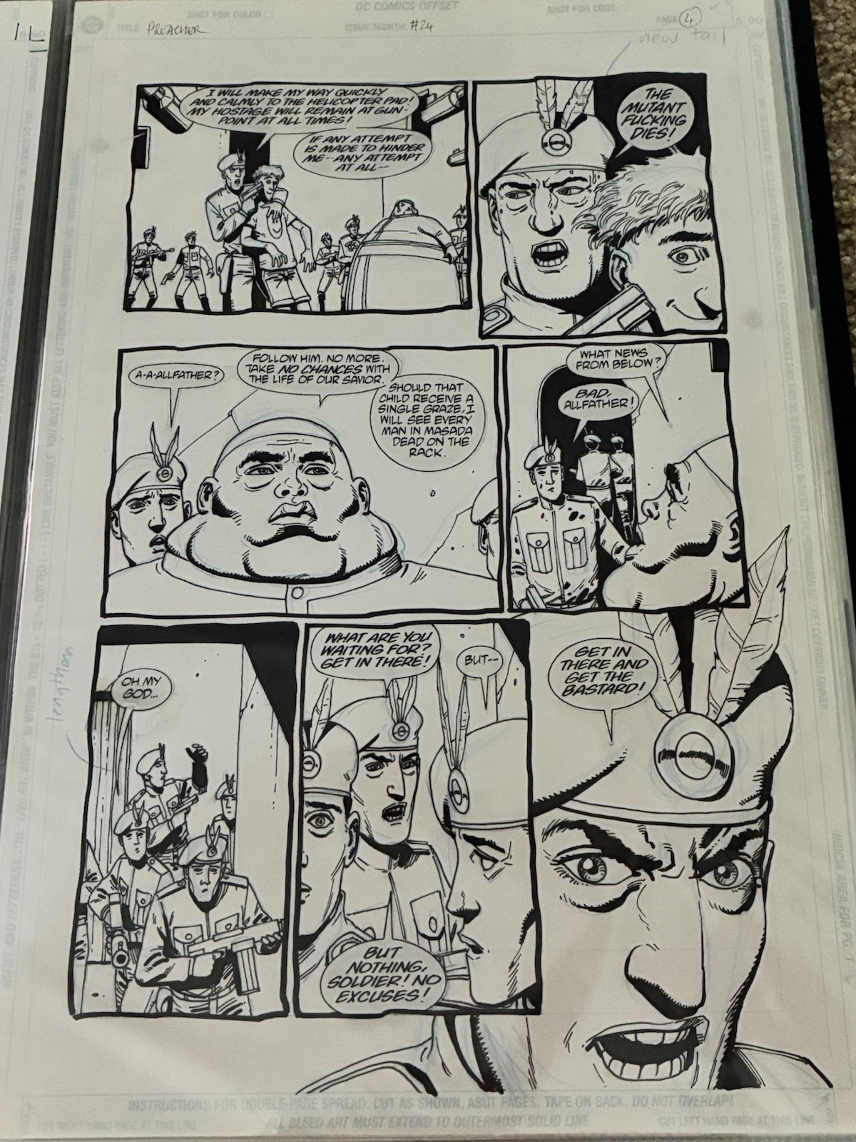 Steve Dillon PREACHER #24 Page 4 Original Comic Art DC Vertigo Allfather