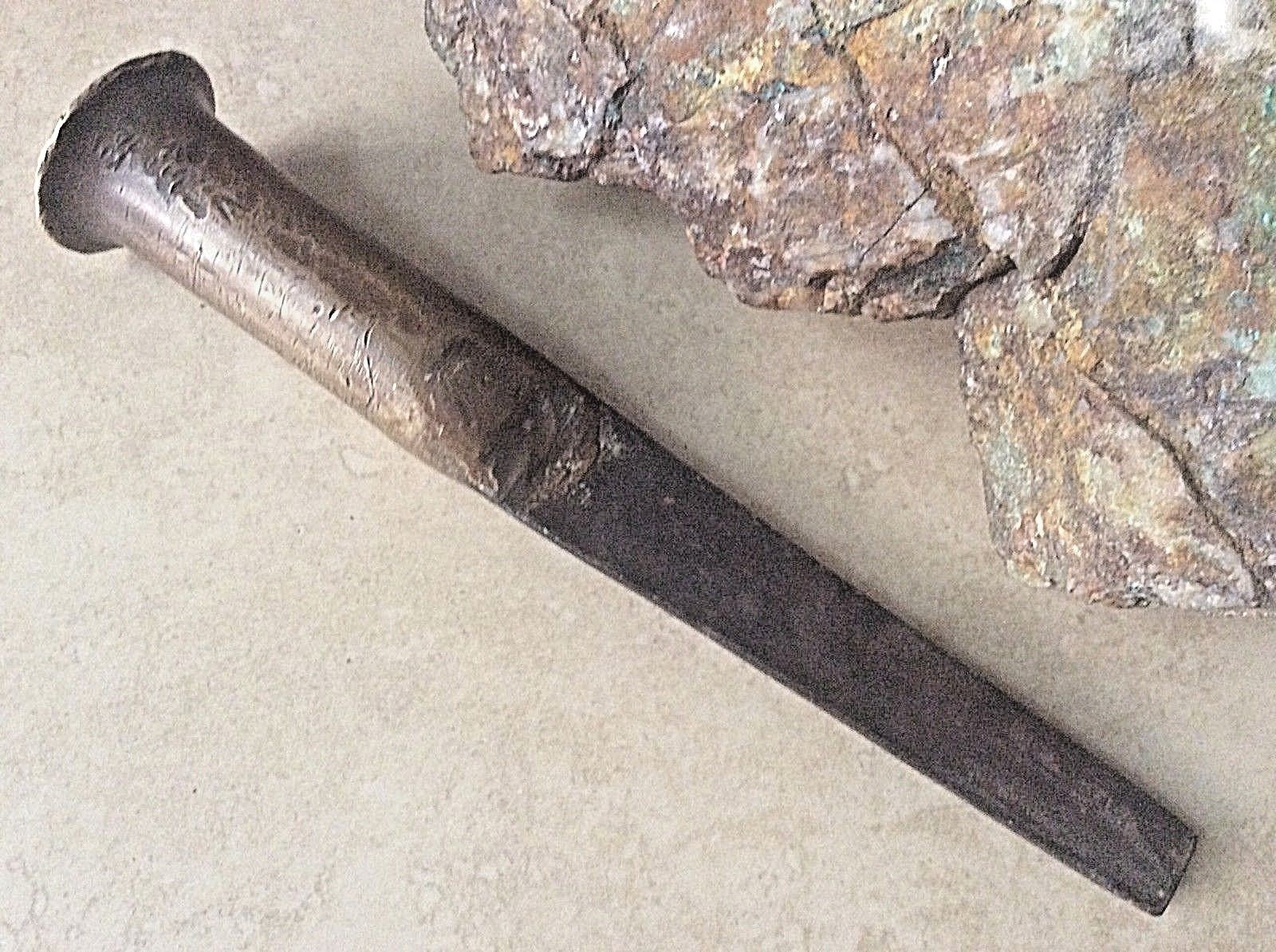 Antique Extremely Old Egyptian Stone Carving Chisel, Meteorite Blade Antique Extremely Old Egyptian Stone Carving Chisel, Meteorite Blade