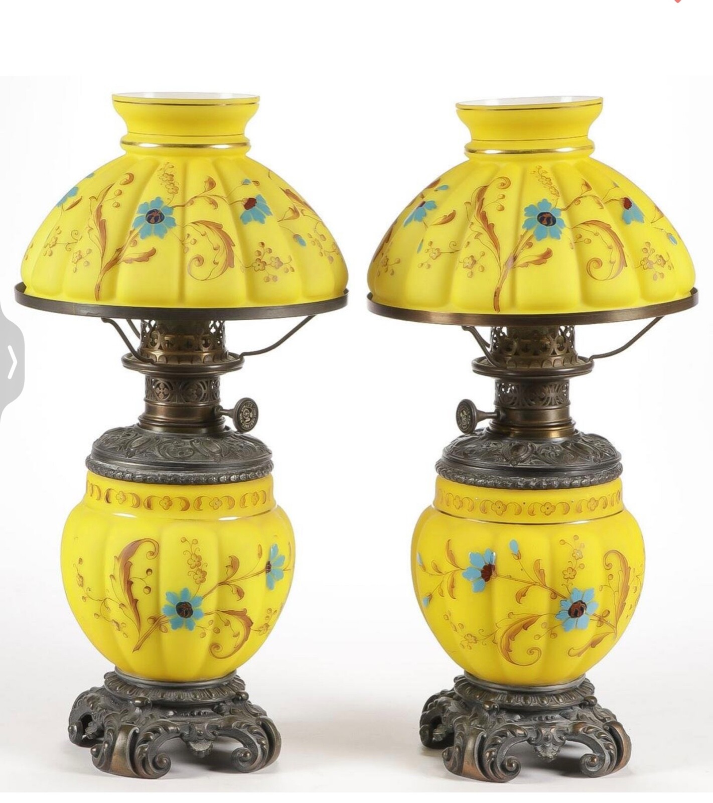 FINE PAIR OF DITMAR OIL LAMPS, C. 1890