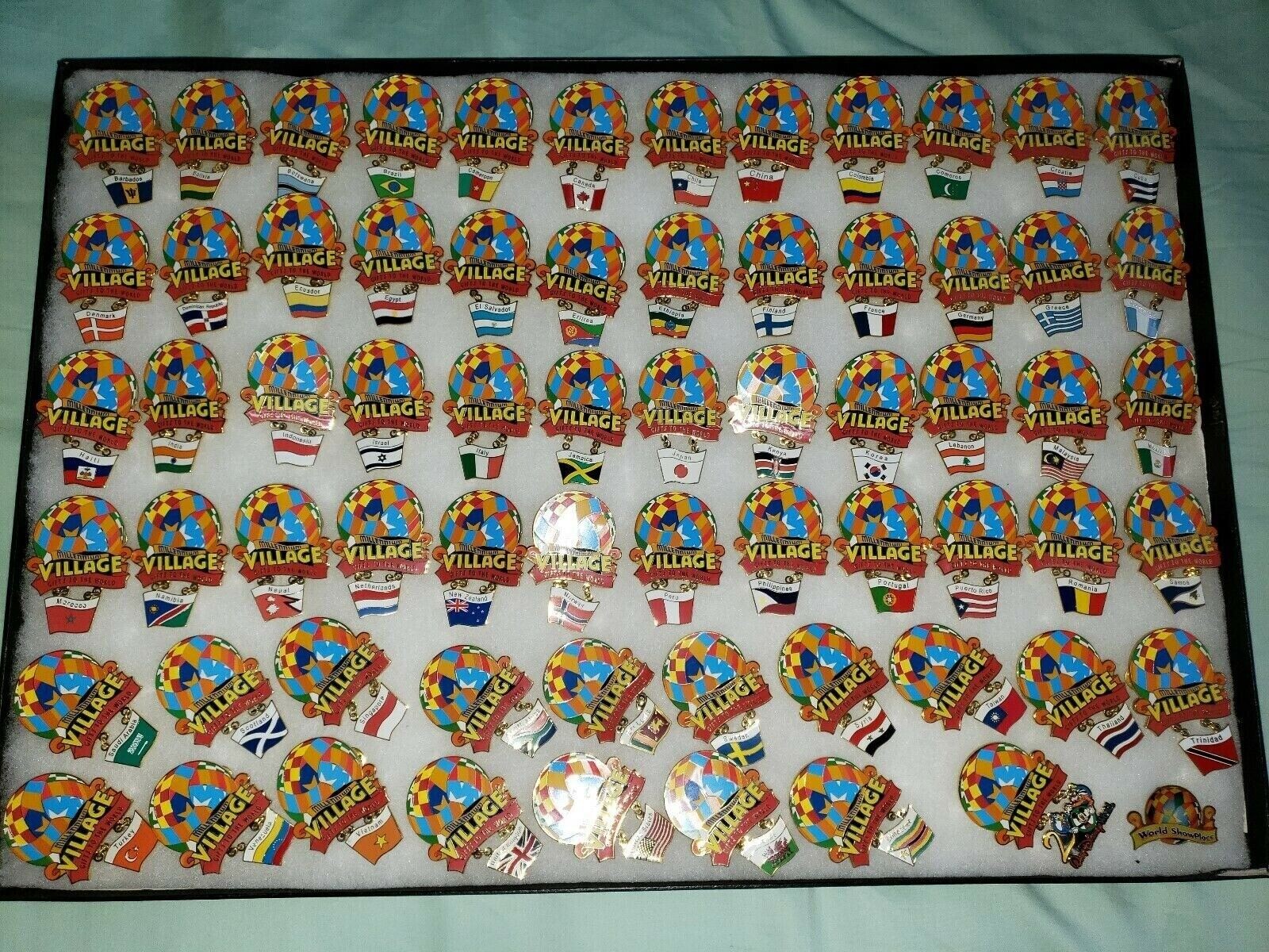 RARE OLD LE25 WDW Cast Member Epcot Millennium Village Complete 67 Country Pins RARE OLD LE25 WDW Cast Member Epcot Millennium Village Complete 67 Country Pins