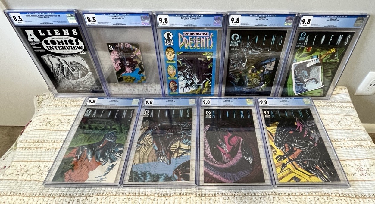 ALIENS 1-6 (05/88-07/89) + DHP 24 ALIENS ORI. ALL 7 9.8. + 2 BONUS ALIENS BOOKS. ALIENS 1-6 (05/88-07/89) + DHP 24 ALIENS ORI. ALL 7 9.8. + 2 BONUS ALIENS BOOKS.