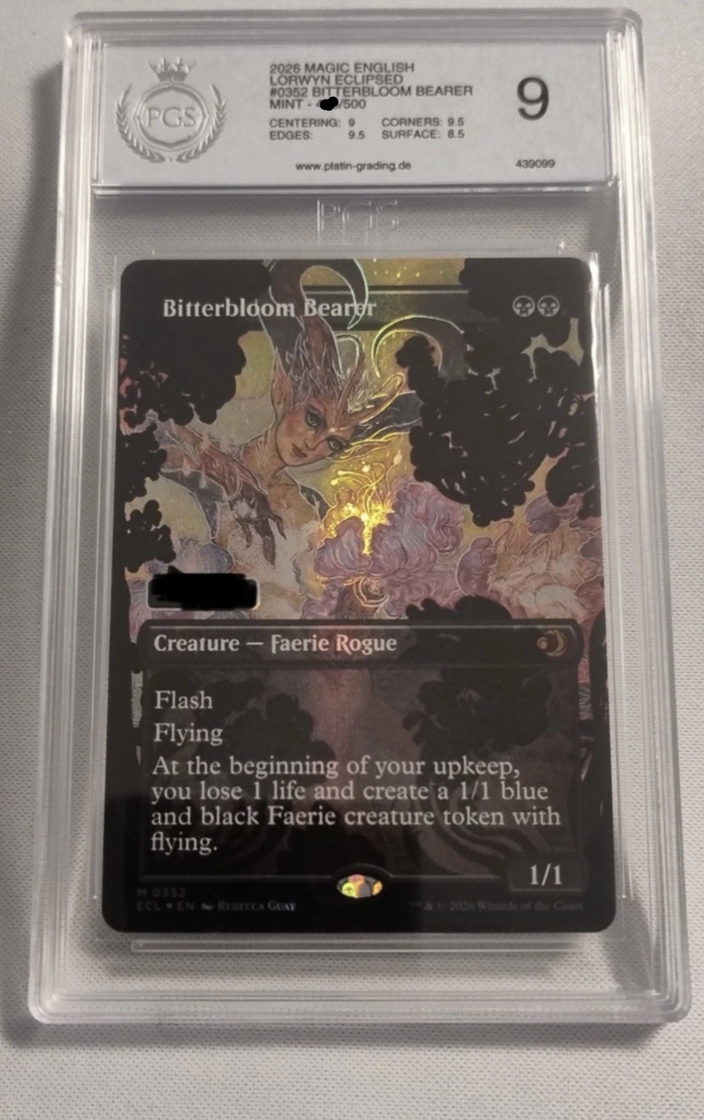 Bitterbloom Bearer Serialized /500 mtg Lorwyn Eclipsed NM Graded 9