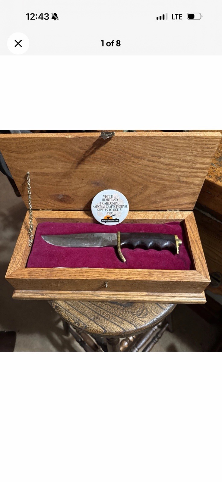 Vintage Ray Johnson Knife Hunting Collectible Damascus Vintage Ray Johnson Knife Hunting Collectible Damascus