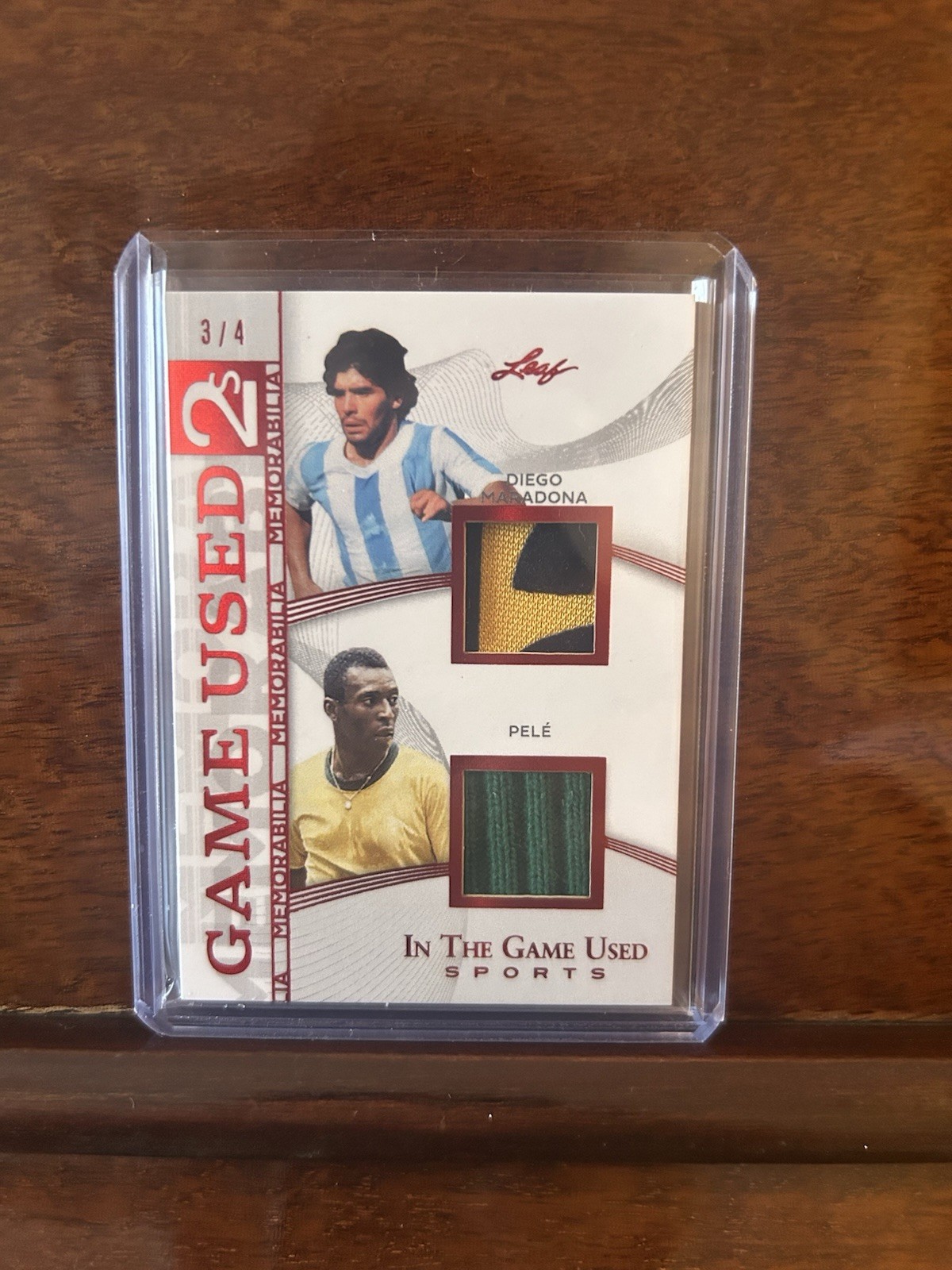 2025 Leaf In The Game Used Pele Diego Maradona 2s Red Patch /4 MH8 2025 Leaf In The Game Used Pele Diego Maradona 2s Red Patch /4 MH8