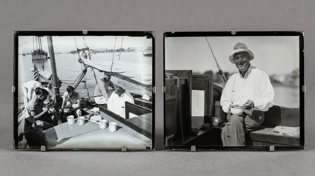 FDR 1932 Boat Tour Original Glass Negatives Lot (3) Marblehead O.O.A,K, MYTH II