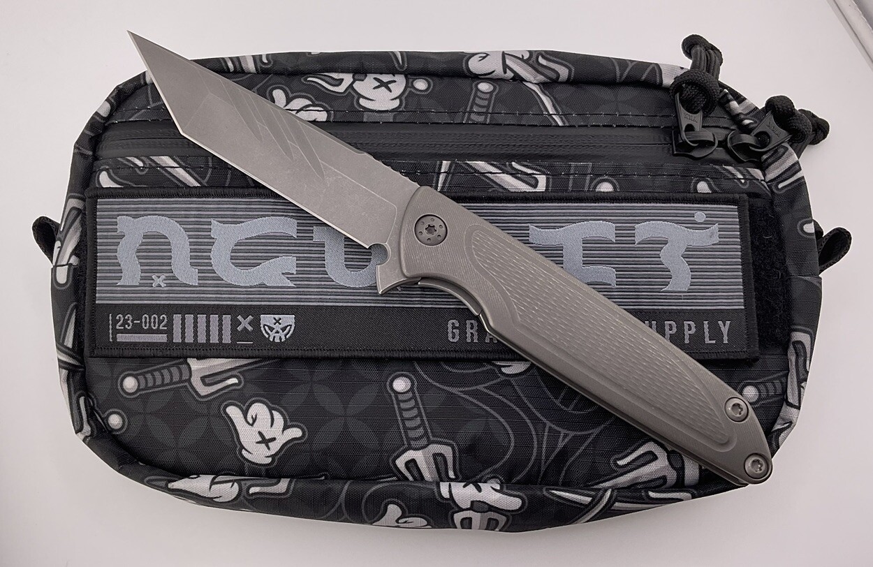 Sharp By Design Brian Nadeau Custom Typhoon Full Milled Titanium S35VN Tanto