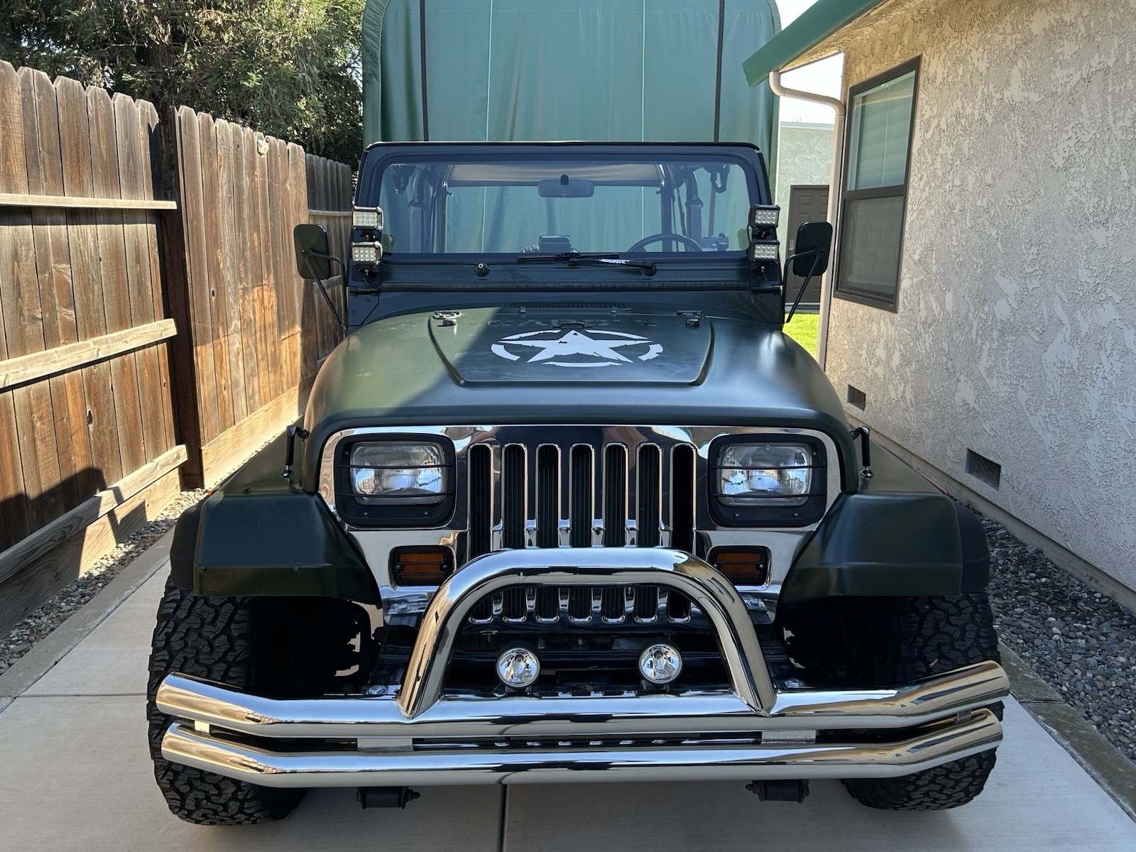 1995 salvaged Jeep recreation of army style. Wrangler YJ. 1995 salvaged Jeep recreation of army style. Wrangler YJ.