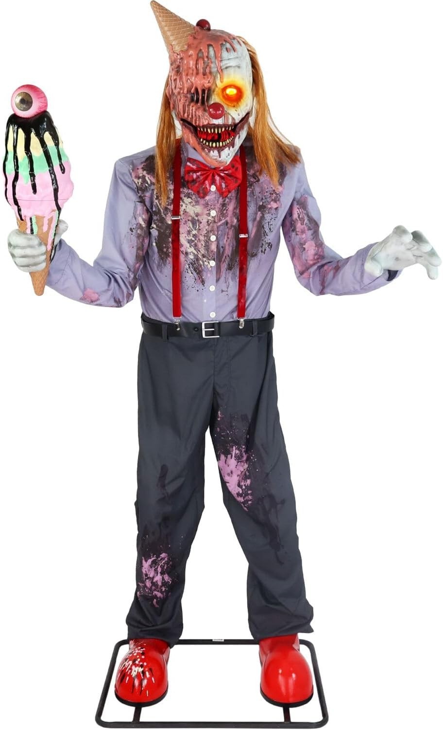 6.5FT I Scream Clown Halloween Animatronic Motion Activated Lights Sound 6.5FT I Scream Clown Halloween Animatronic Motion Activated Lights Sound