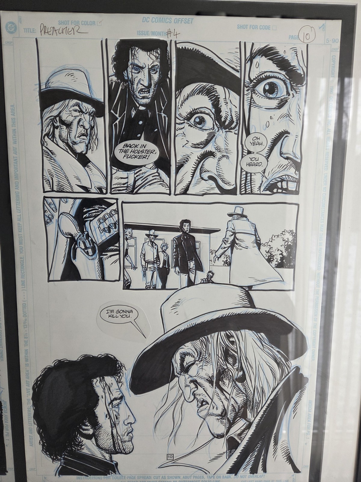 Preacher #4 ORIGINAL ART Steve Dillon Custer Saint Of Killers