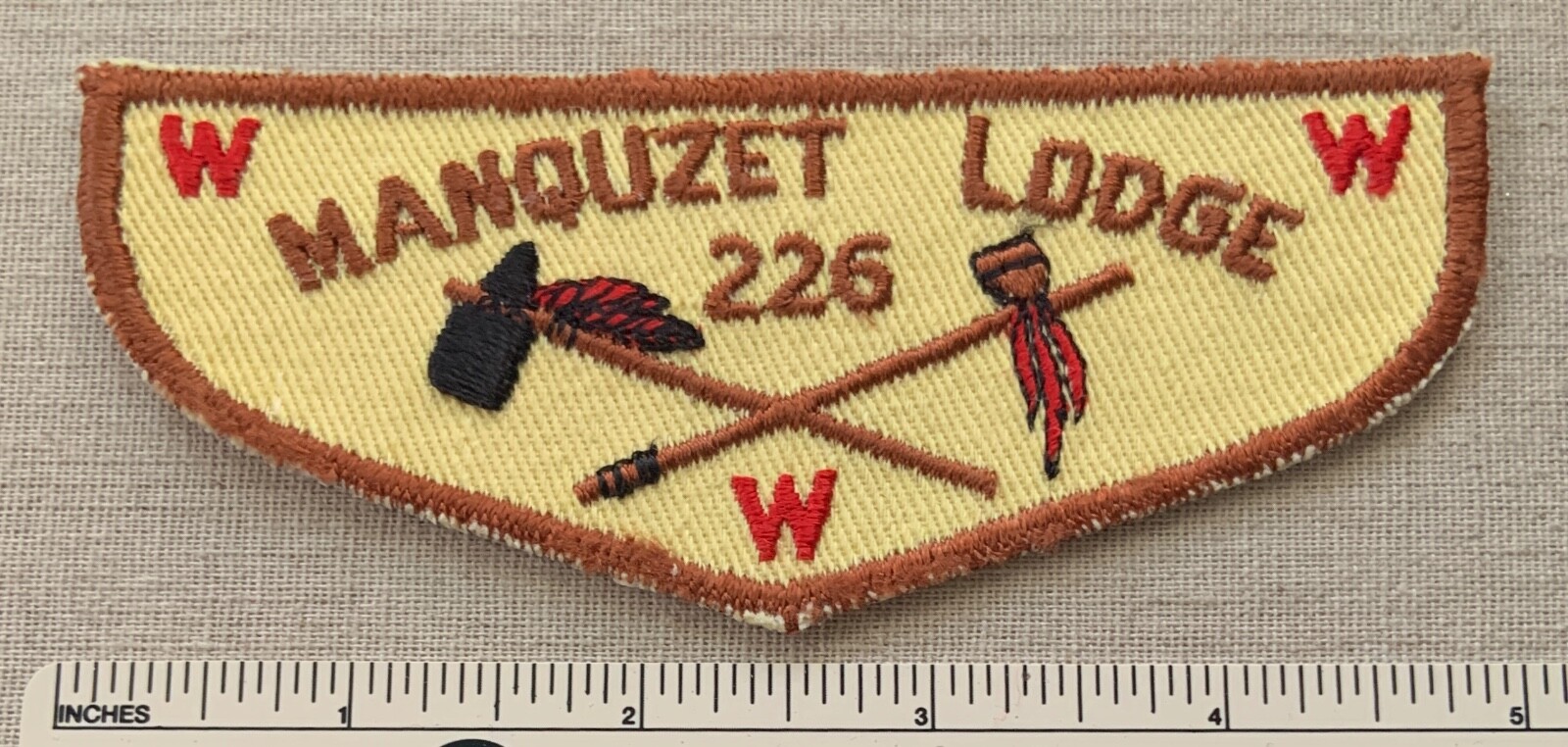 VTG OA MANQUZET LODGE 226 Order of the Arrow FLAP PATCH State Line Council WI