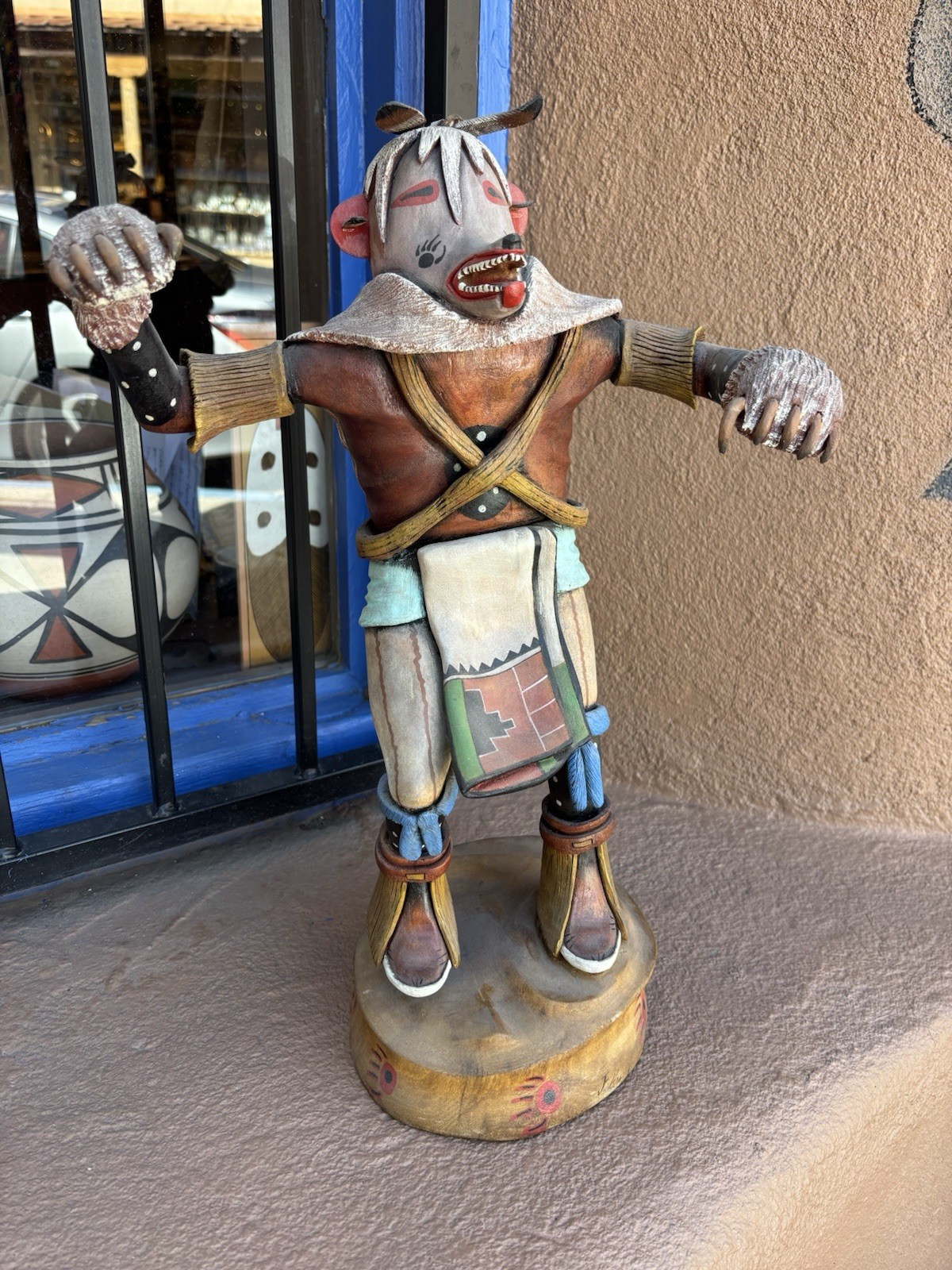 Hopi Kachina Large Wolf Cottonwood wood Carving Native u30 Hopi Kachina Large Wolf Cottonwood wood Carving Native u30