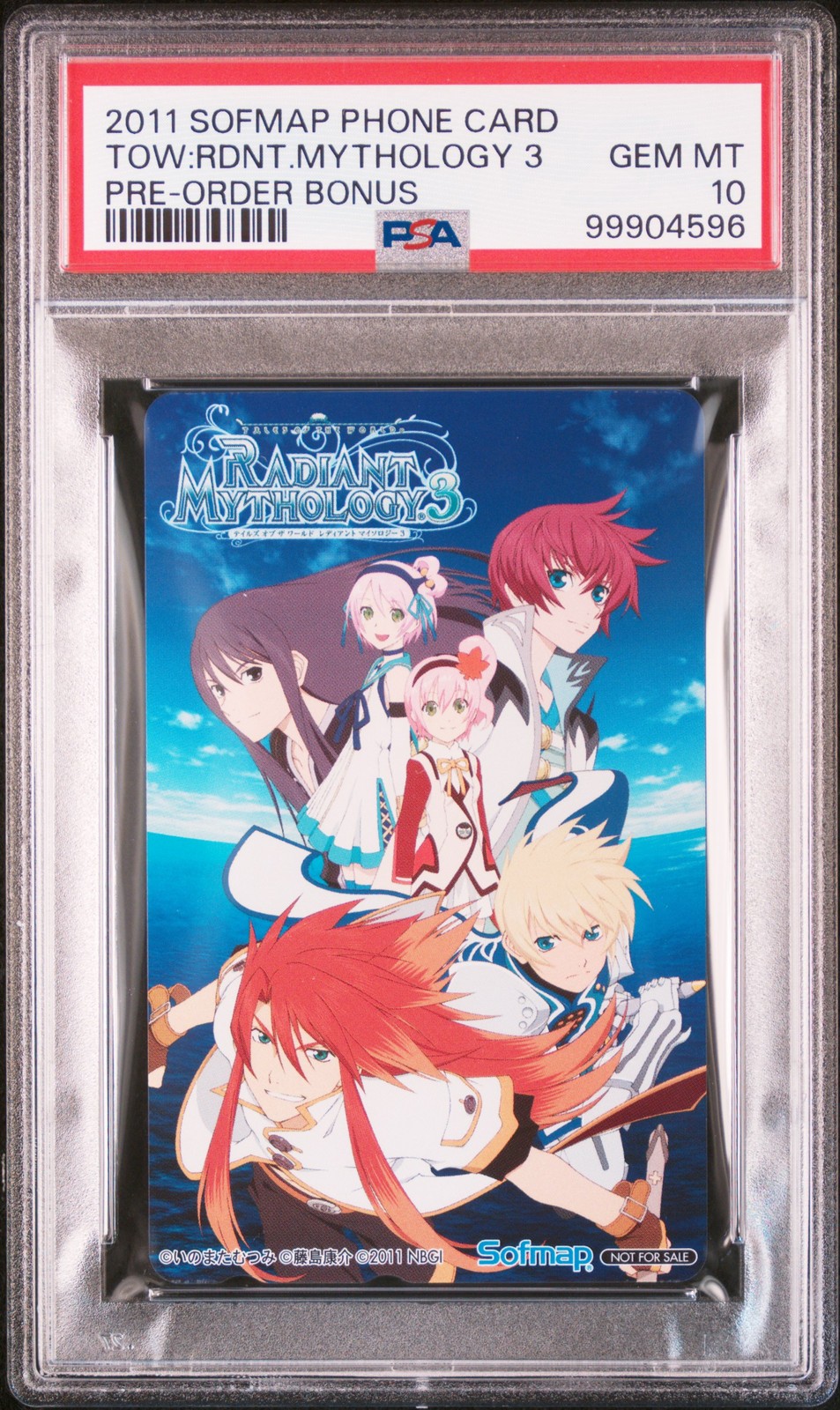 2011 SOFMAP PHONE CARD TALES OF THE WORLD: RADIANT MYTHOLOGY 3 PSA 10 2011 SOFMAP PHONE CARD TALES OF THE WORLD: RADIANT MYTHOLOGY 3 PSA 10