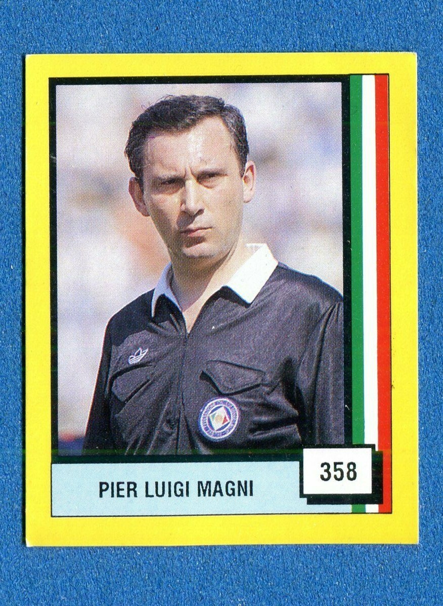 THE GREAT FOOTBALL '90 Vallardi-Figure-Sticker No. 358 - MAGNI - REFEREE - New THE GREAT FOOTBALL '90 Vallardi-Figure-Sticker No. 358 - MAGNI - REFEREE - New