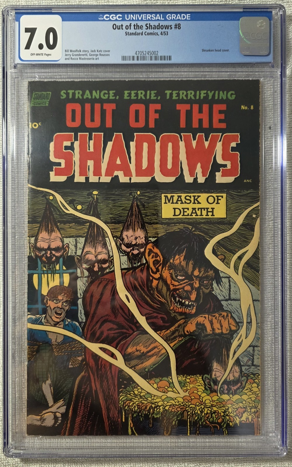 Out of The Shadows #8 - CGC 7.0 OW - Classic Decapitation Cover - Only 5 Higher Out of The Shadows #8 - CGC 7.0 OW - Classic Decapitation Cover - Only 5 Higher