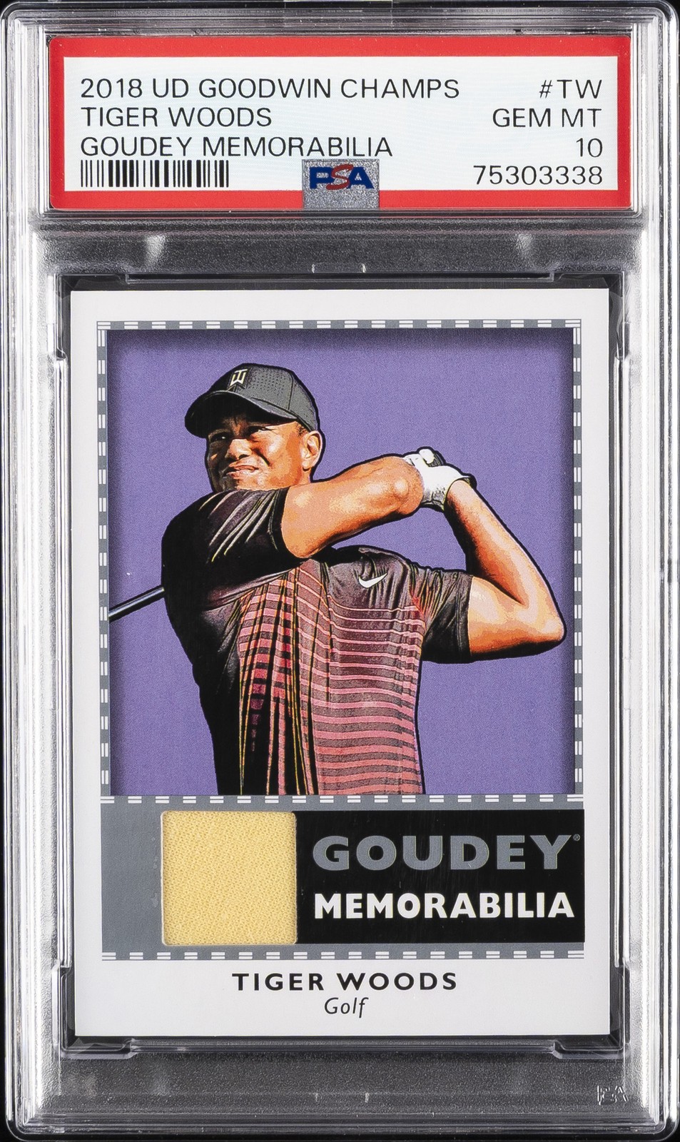 2018 GOODWIN CHAMPIONS GOUDEY MEM #TW TIGER WOODS PSA 10 2018 GOODWIN CHAMPIONS GOUDEY MEM #TW TIGER WOODS PSA 10