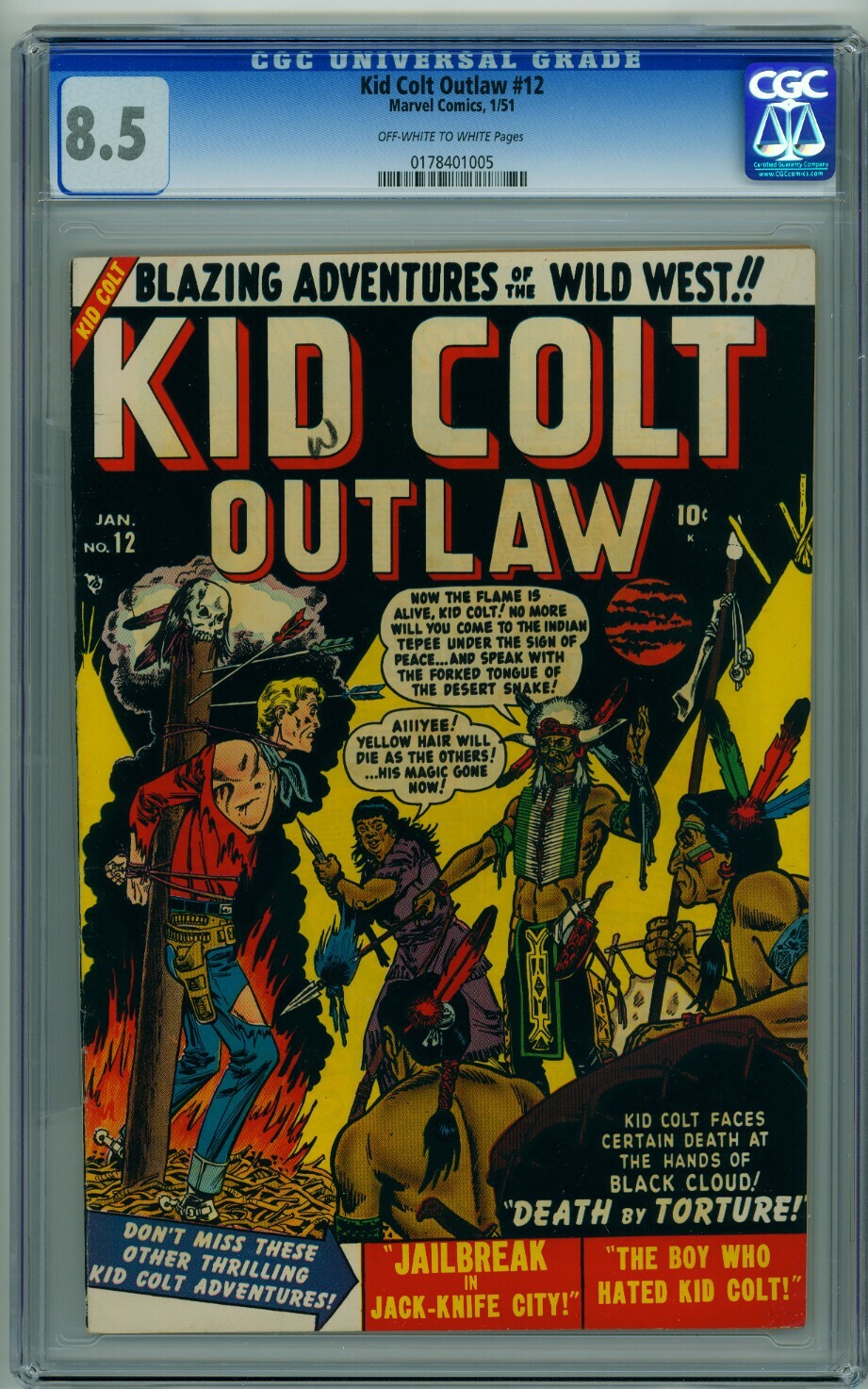 KID COLT OUTLAW #12 - CGC (8.5) - OW/W PAGES