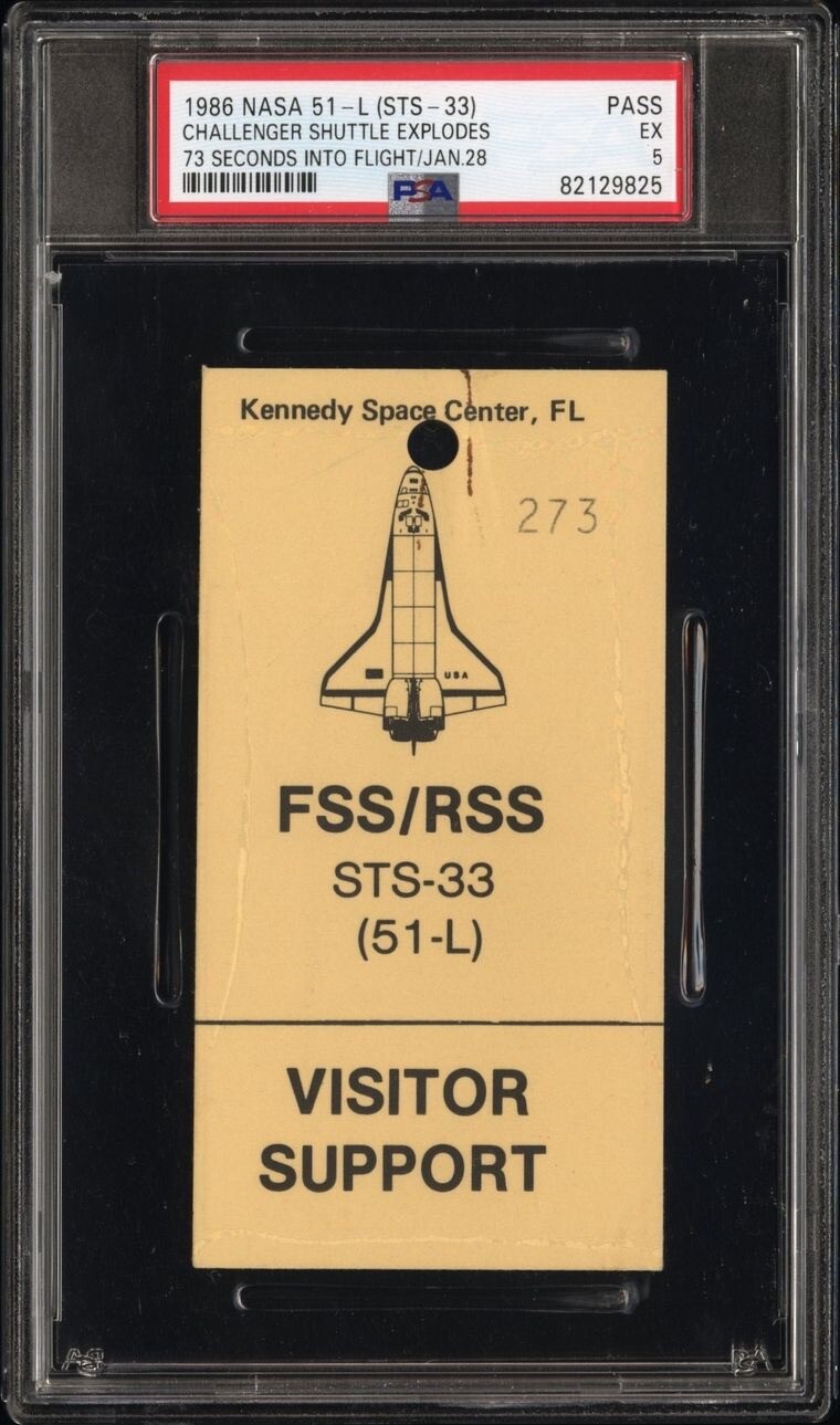 CHALLENGER SPACE SHUTTLE DISASTER LAUNCH PASS JAN.28 1986 NASA 51-L STS-33 PSA 5 CHALLENGER SPACE SHUTTLE DISASTER LAUNCH PASS JAN.28 1986 NASA 51-L STS-33 PSA 5