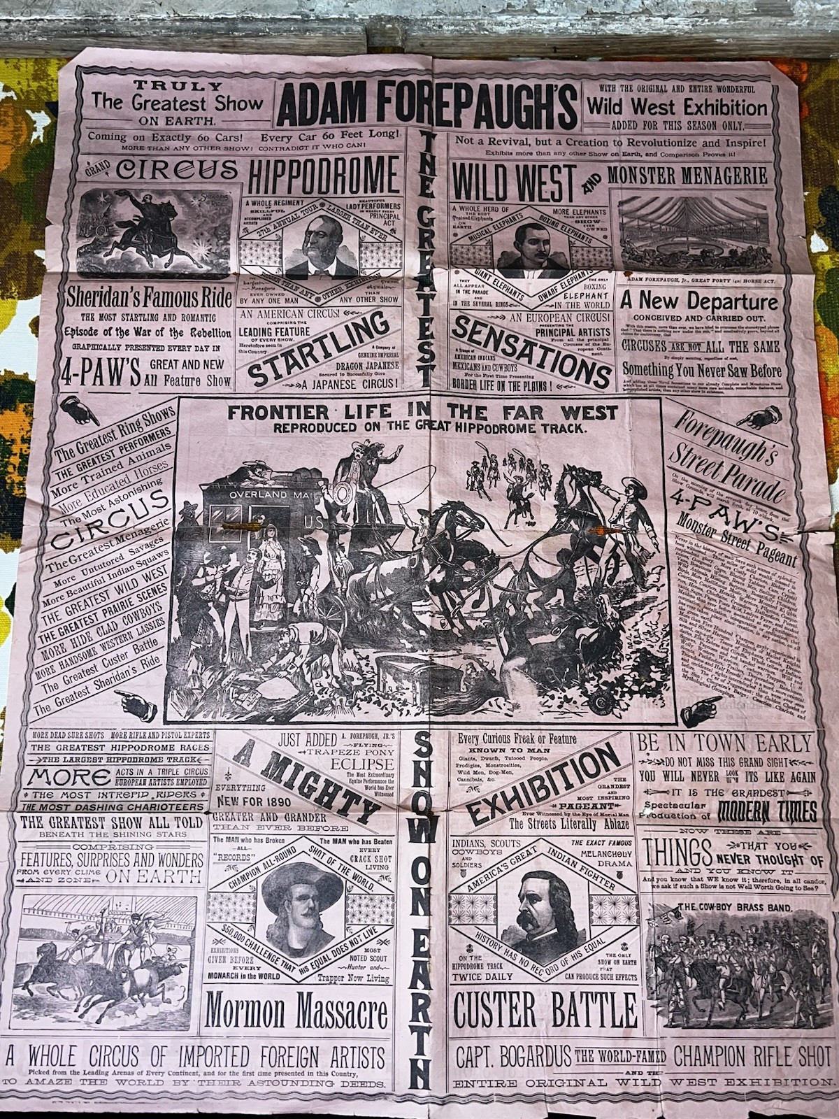 Antique Scarce Circus Broadside Program Forepaugh’s Wild West Show Elmira Ny Antique Scarce Circus Broadside Program Forepaugh’s Wild West Show Elmira Ny