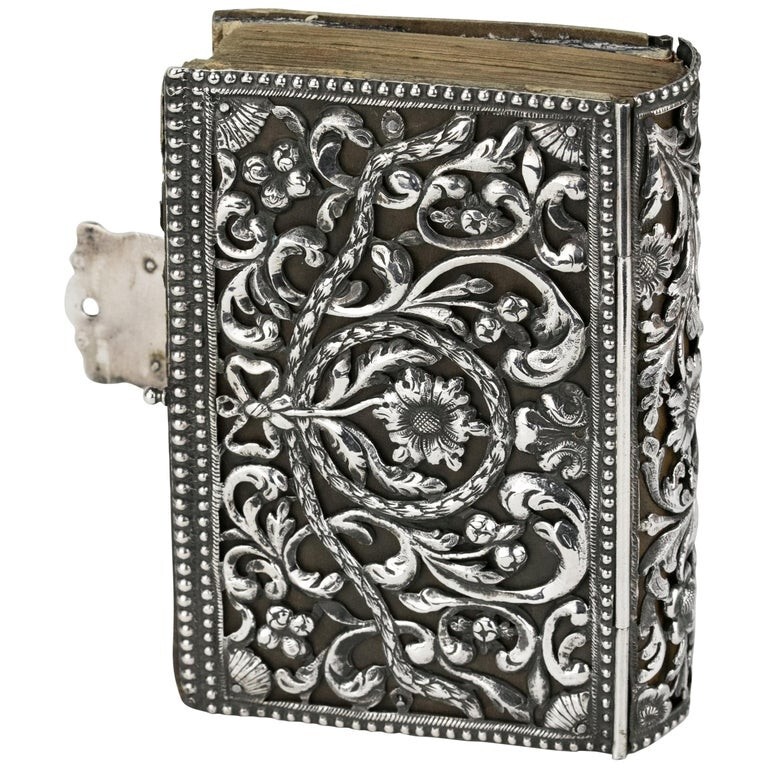 Early 19th Century German Silver Book Binding, Judaica Early 19th Century German Silver Book Binding, Judaica