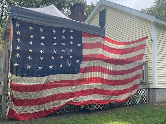 Antique 1876 American Flag – 16ft x 8ft – Family Provenance, Hand-Sewn Antique 1876 American Flag – 16ft x 8ft – Family Provenance, Hand-Sewn