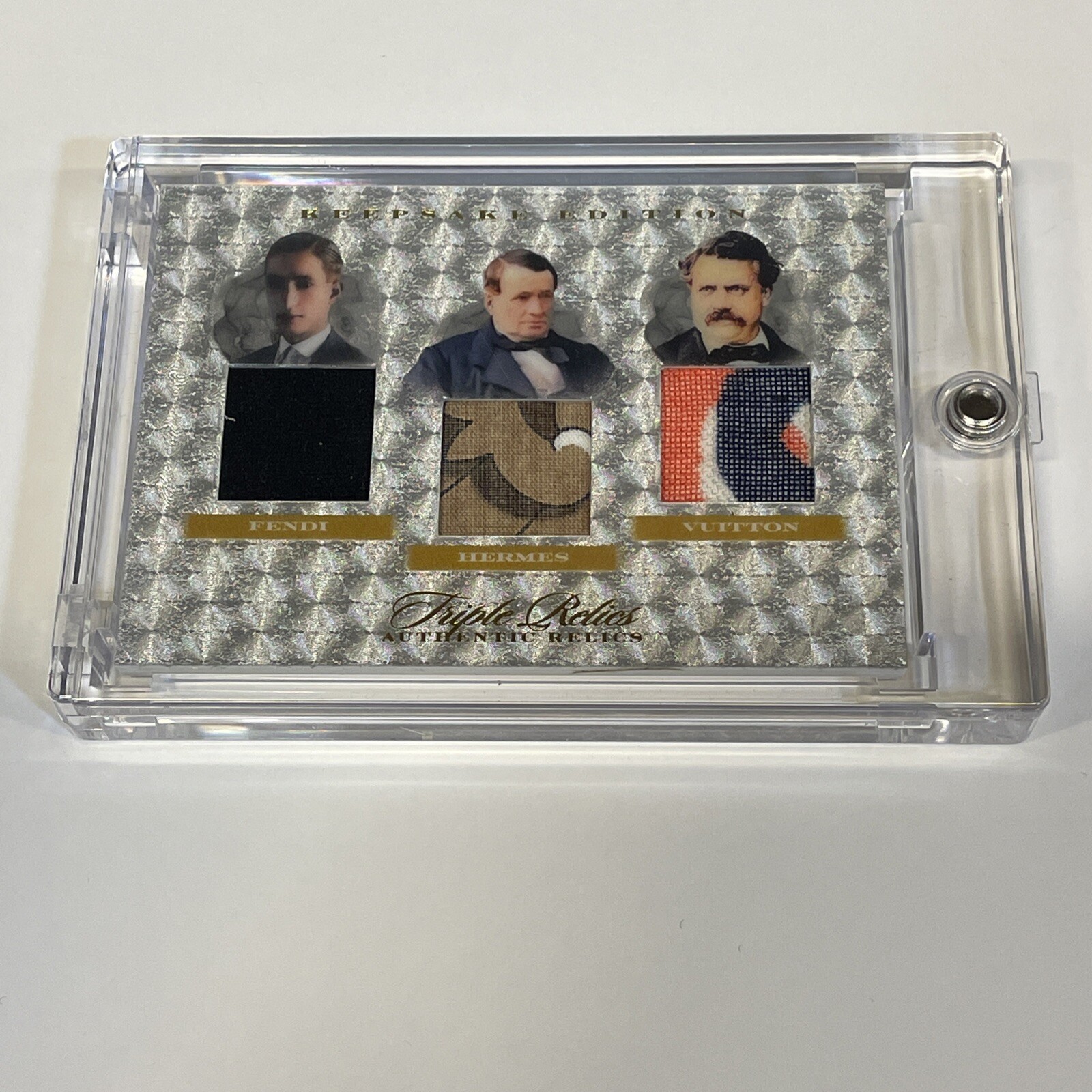 FENDI HERMES LOUIS VUITTON TRUE 1/1 TRIPLE RELIC 2023 KEEPSAKE EDITION CARD-RARE