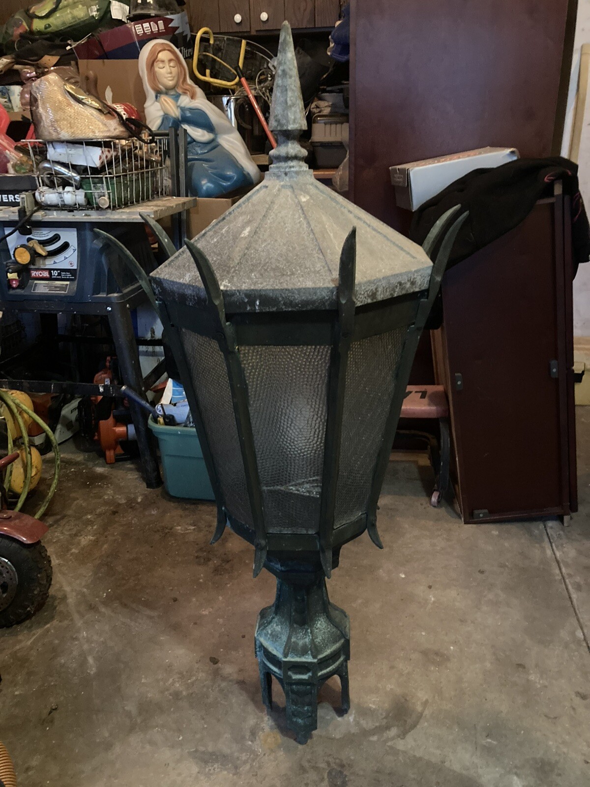 1920’s Gothic Chicago Street Lantern in Cast Bronze Novalux for GE