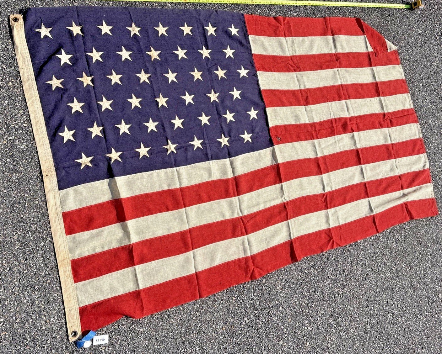 RARE SAW WW1 WW2 45 Star US Flag 53”x89” Vintage Patriotic American USA 31F16 RARE SAW WW1 WW2 45 Star US Flag 53”x89” Vintage Patriotic American USA 31F16