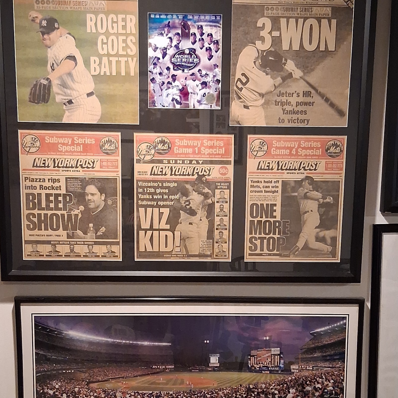 Framed NY Yankees vs Mets Subway Series 2000 Daily News & NY Post Front Pages Framed NY Yankees vs Mets Subway Series 2000 Daily News & NY Post Front Pages