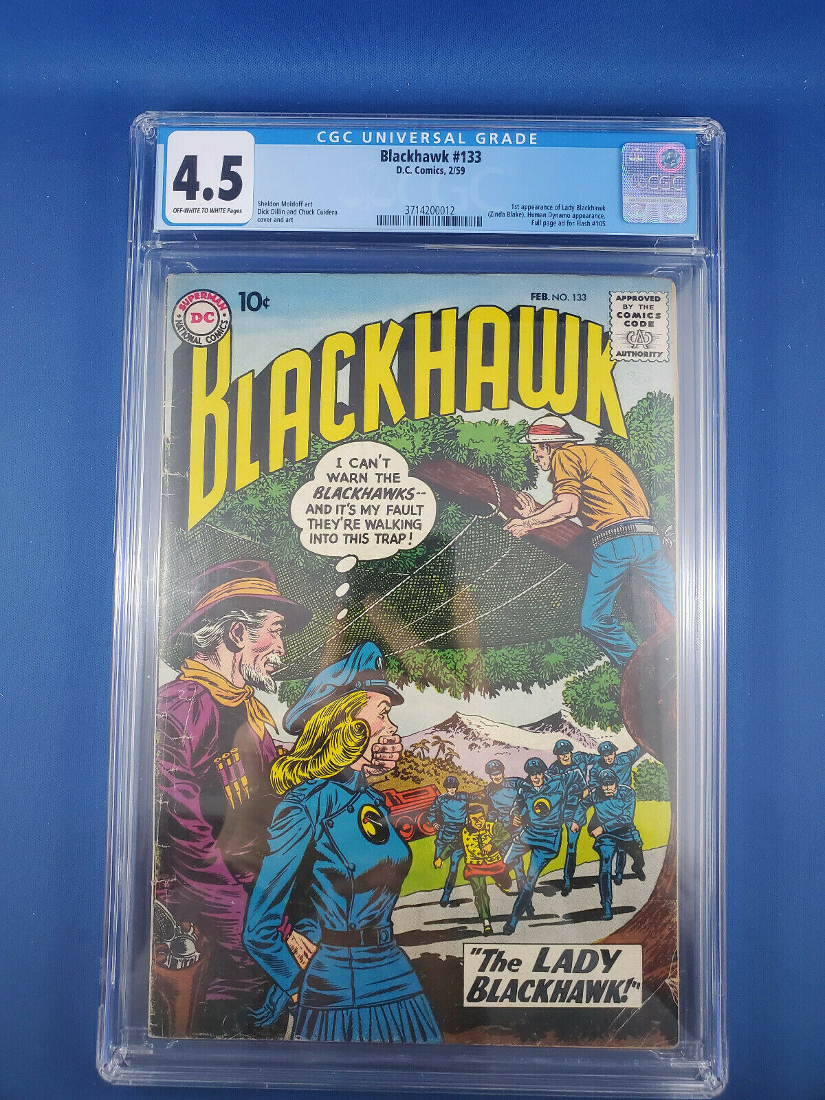 BLACKHAWK 133 CGC 4.5 FIRST LADY BLACKHAWK SPIELBERG MOVIE 1959