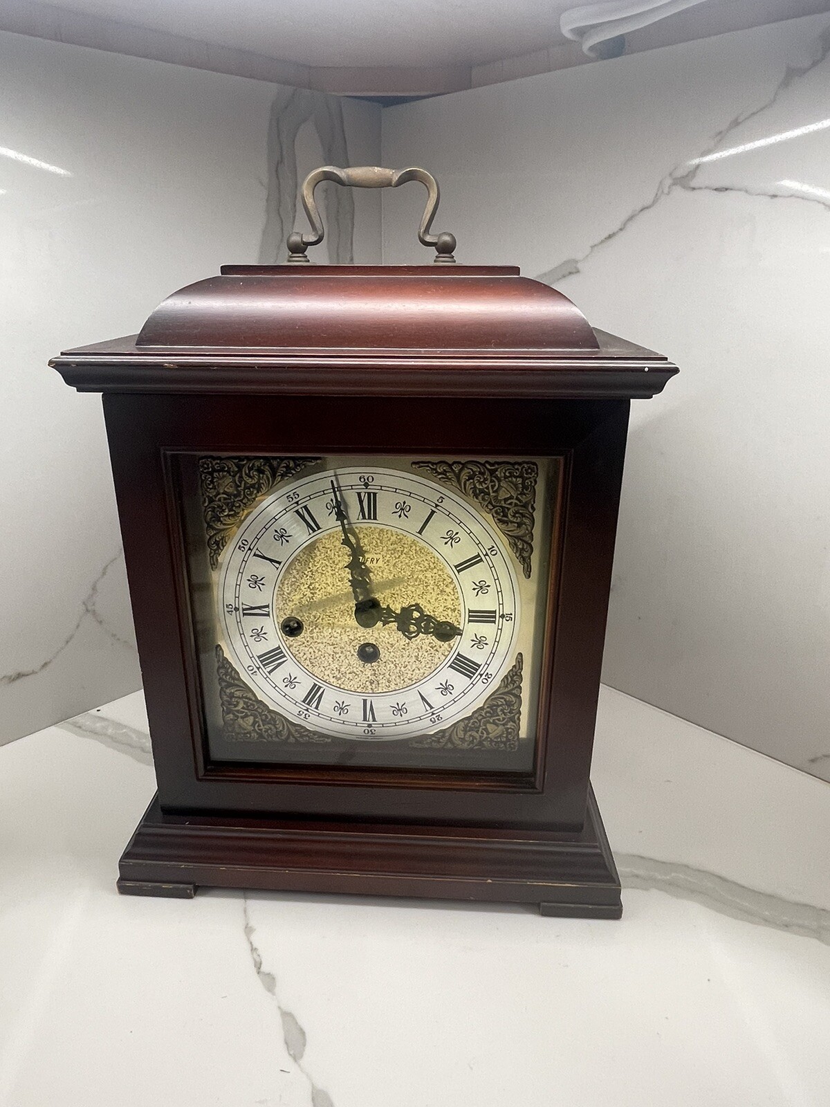 VINTAGE ALFRY MANTLE CLOCK WESTER GERMANY 76EMIL SCHMECKENBECHER 2JEWELS 340-020 VINTAGE ALFRY MANTLE CLOCK WESTER GERMANY 76EMIL SCHMECKENBECHER 2JEWELS 340-020