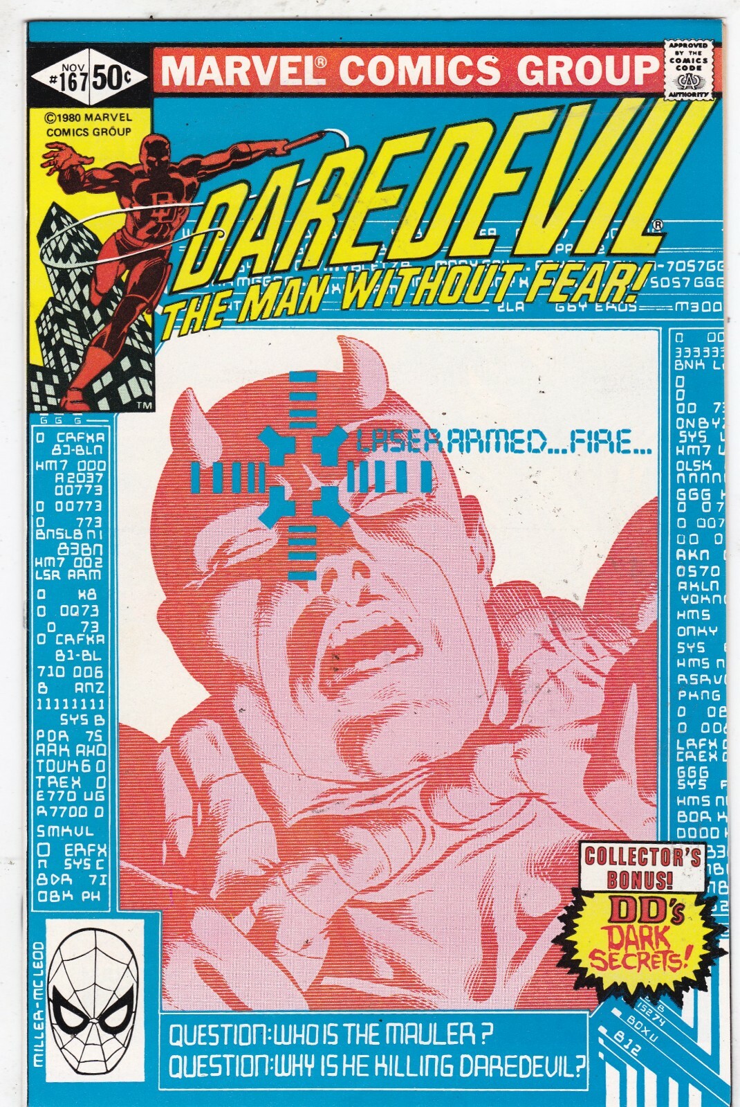 Daredevil # 167 - Frank Miller cover & art VF/NM 1ST/ORIGIN OF THE MAULER 1980 Daredevil # 167 - Frank Miller cover & art VF/NM 1ST/ORIGIN OF THE MAULER 1980