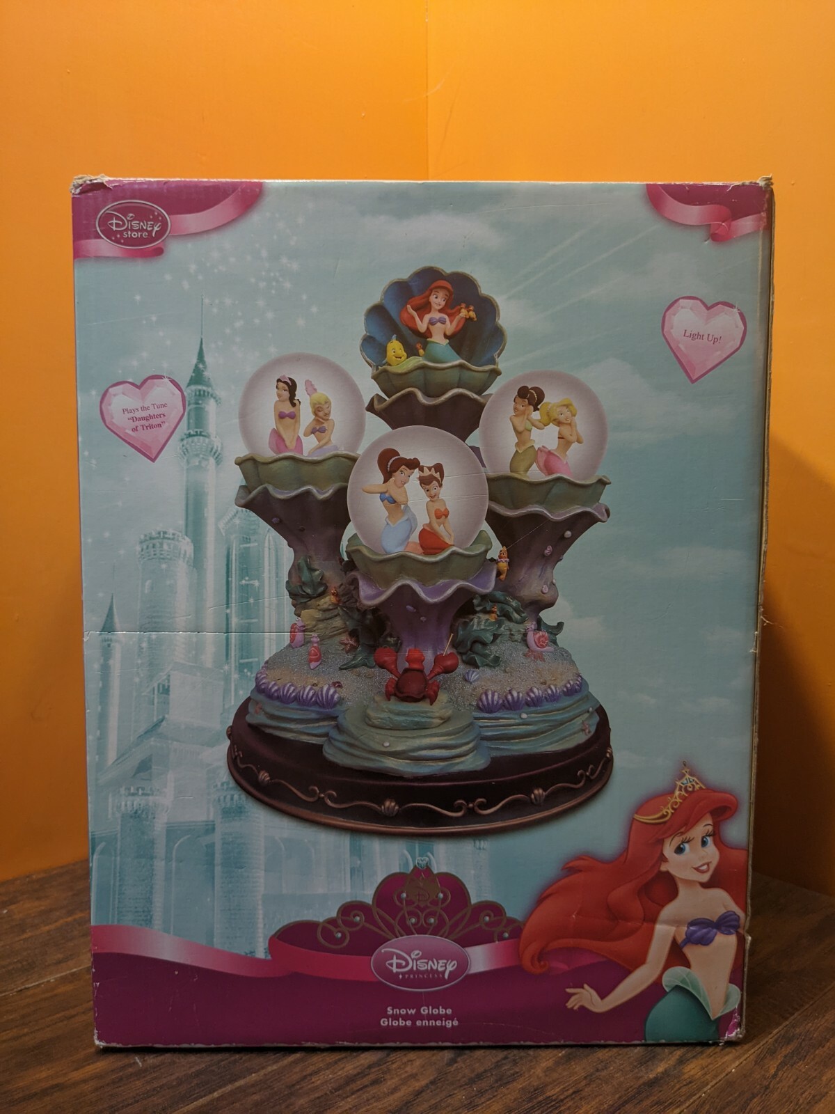 Disney Store Princess Little Mermaid Ariel Daughters of Triton Music Snow Globe Disney Store Princess Little Mermaid Ariel Daughters of Triton Music Snow Globe
