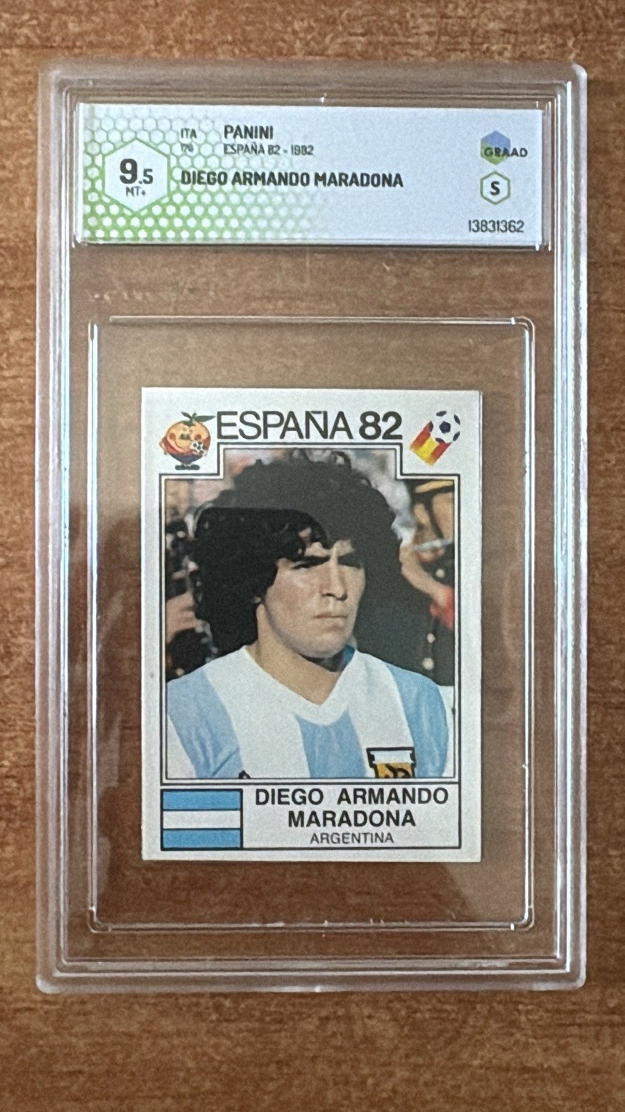 Diego Armando Maradona - Panini Spain 82 #176 - Grade 9.5 Mint+ No PSA
