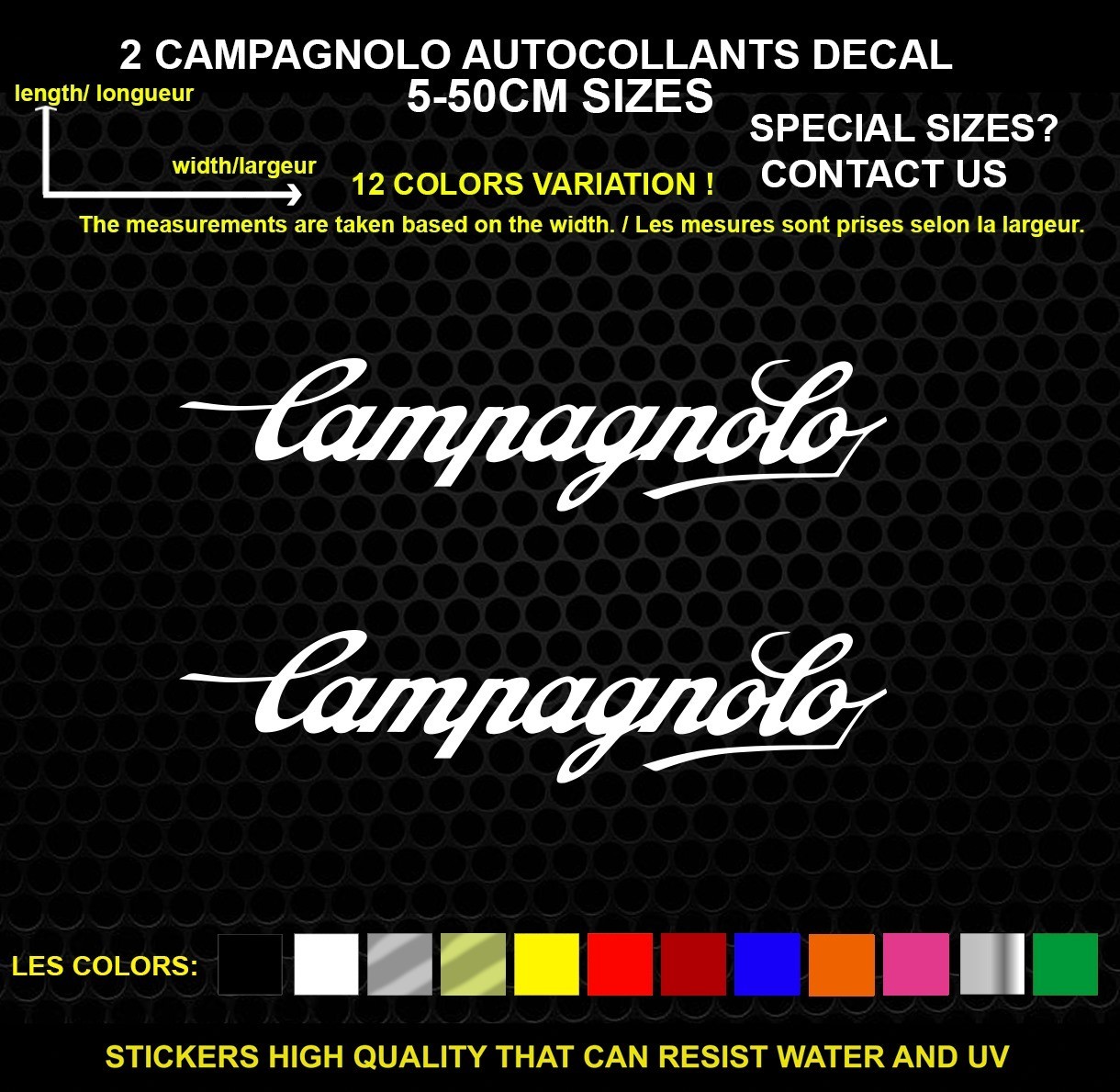 2 Campagnolo decorative stickers - vehicles & accessories, set of 2 pieces 2 Campagnolo decorative stickers - vehicles & accessories, set of 2 pieces