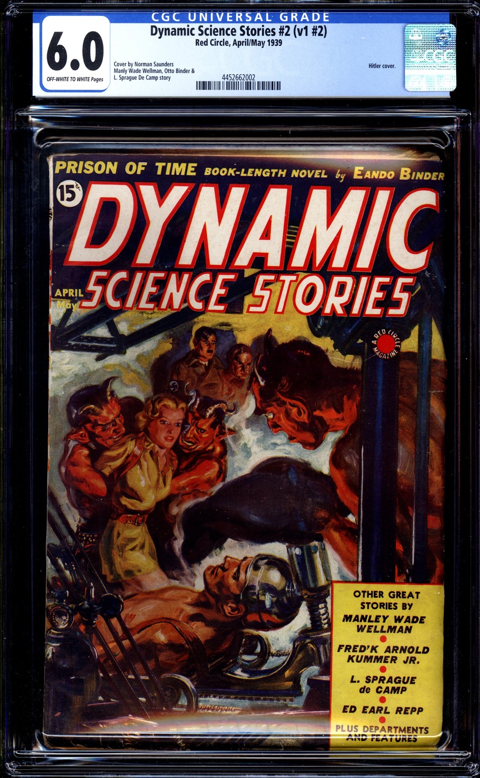 Dynamic Science Stories v1 #2 CGC 6.0 (1939) Hitler Cover Pulp Magazine L@@K Dynamic Science Stories v1 #2 CGC 6.0 (1939) Hitler Cover Pulp Magazine L@@K