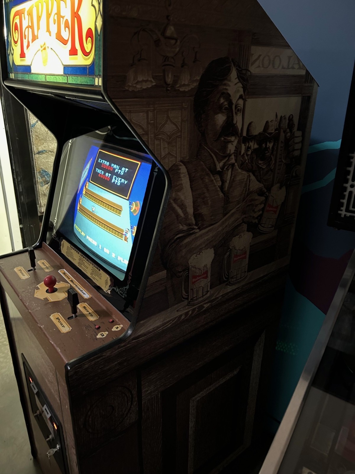 Vintage Budweiser Beer Tapper Arcade Machine Original Upright Cabinet -Rare Vintage Budweiser Beer Tapper Arcade Machine Original Upright Cabinet -Rare